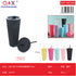 Vaso con bombilla acabado suave diseño durián 720 ml modelo ZSB-020375