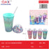 Vaso con bombilla diseño unicornio modelo ZSB-020293