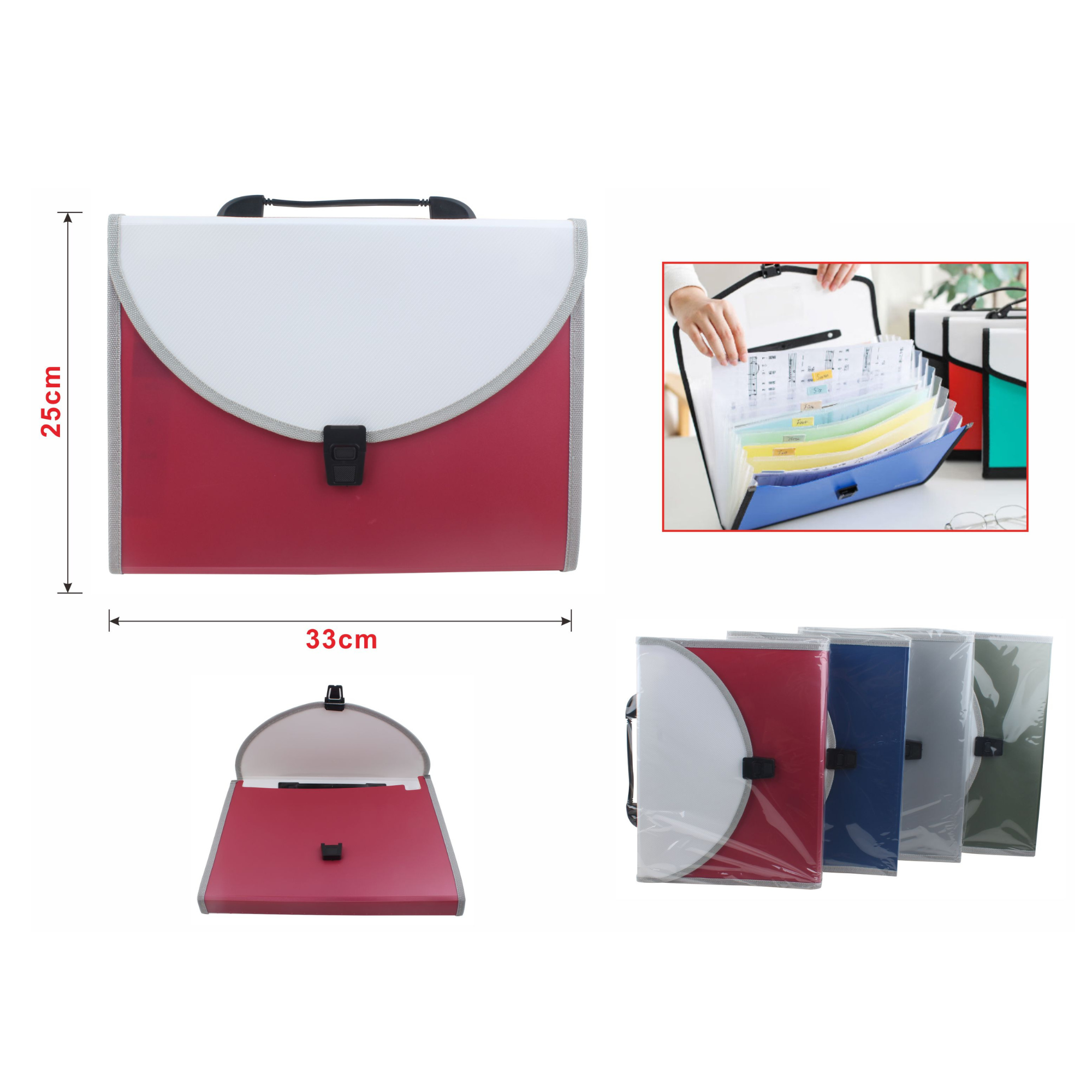 Archivador Maletín Acordeón A4 – 13 Compartimentos 