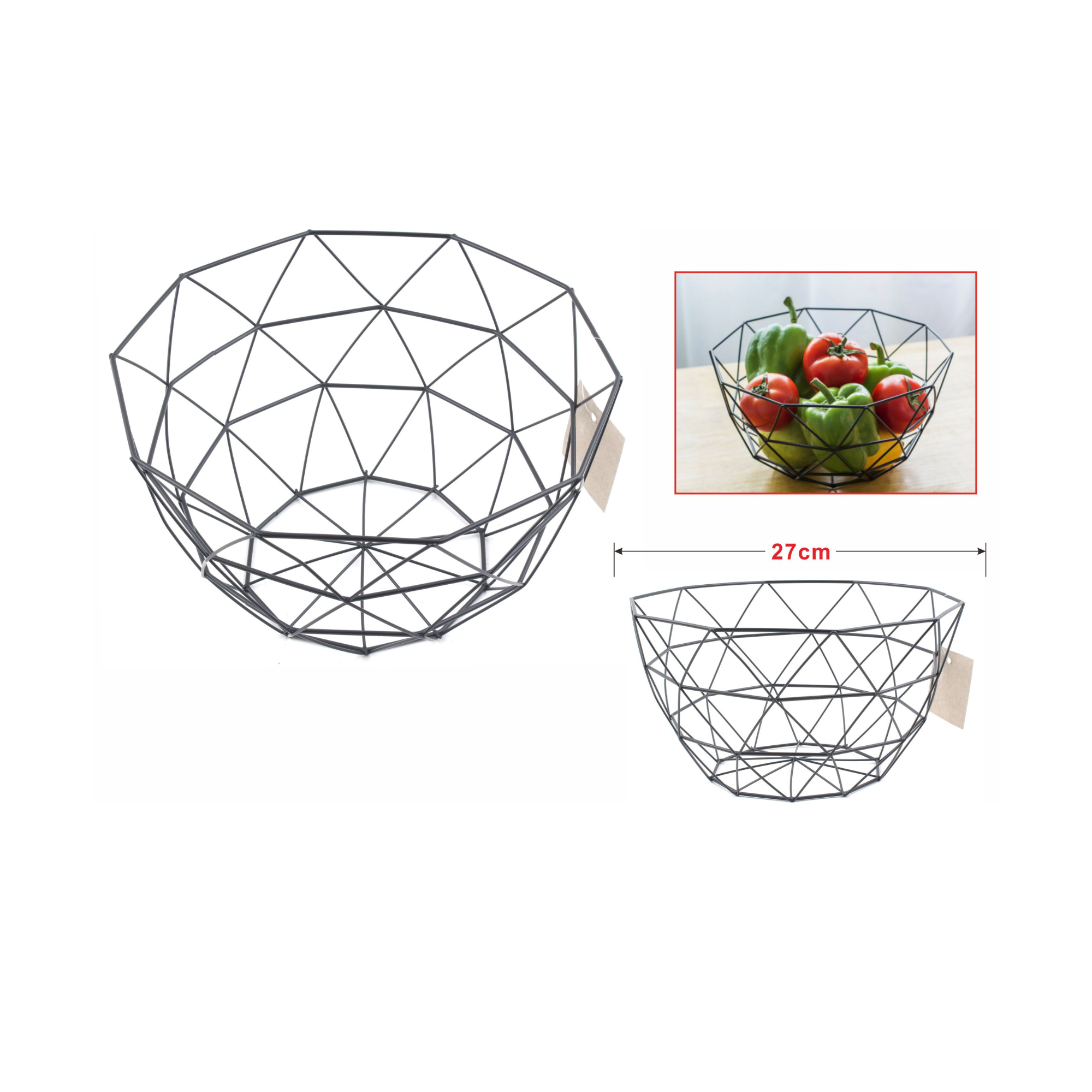 ?? Canasta Metálica para Frutas  27 cm