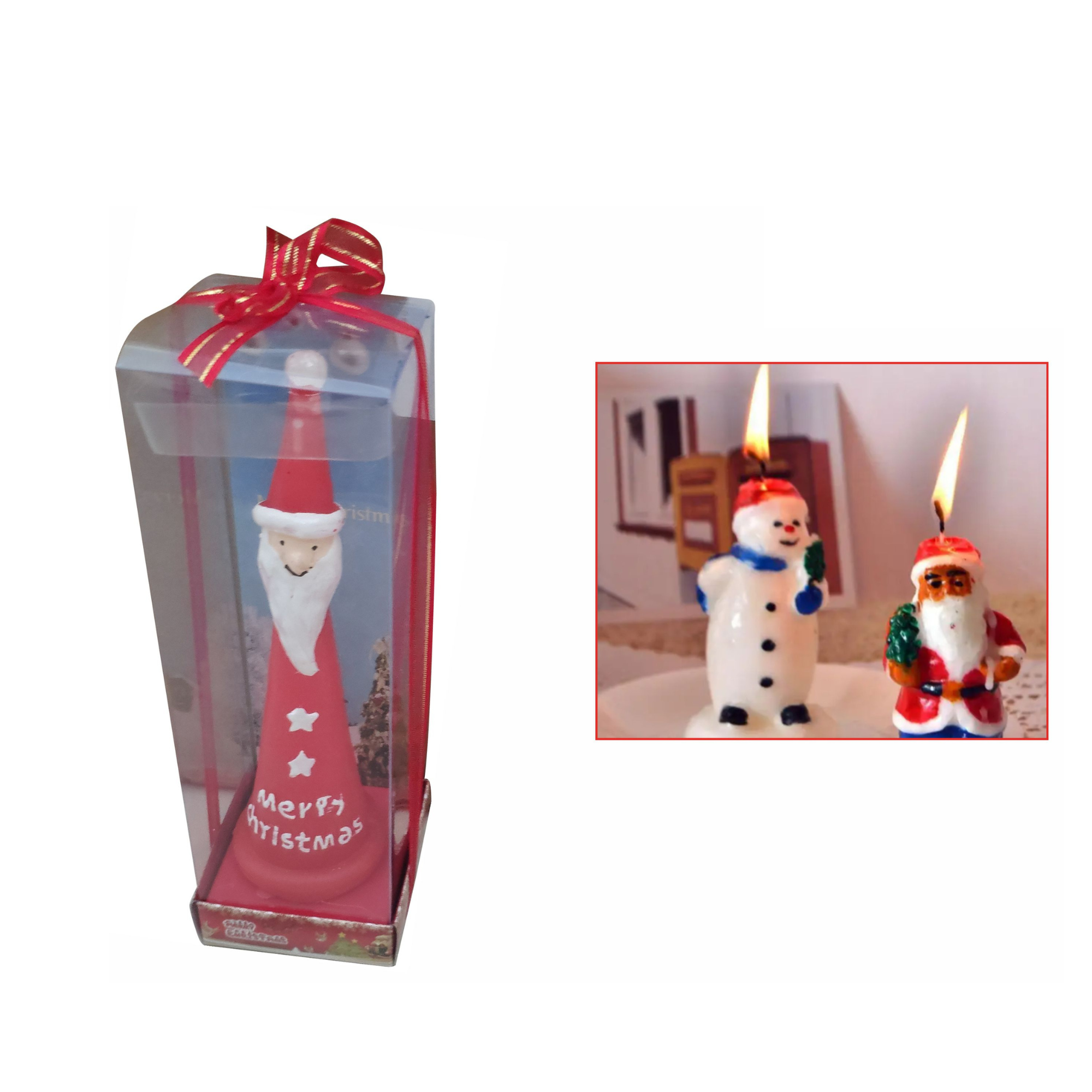 Vela navideña viejito 17cm