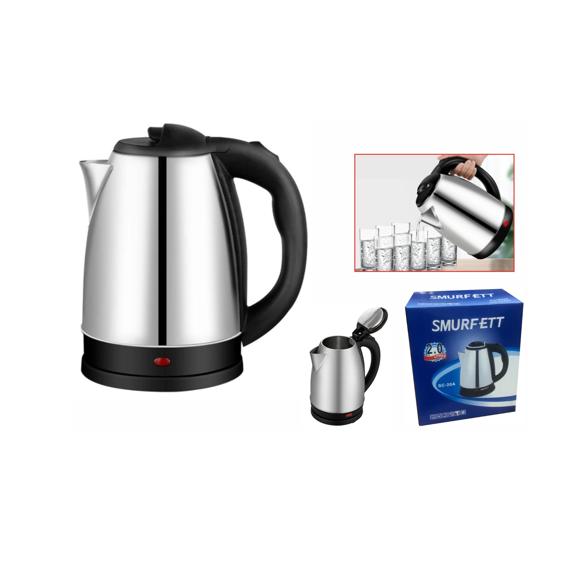 Hervidor Eléctrico de Acero Inoxidable  2.0 Litros