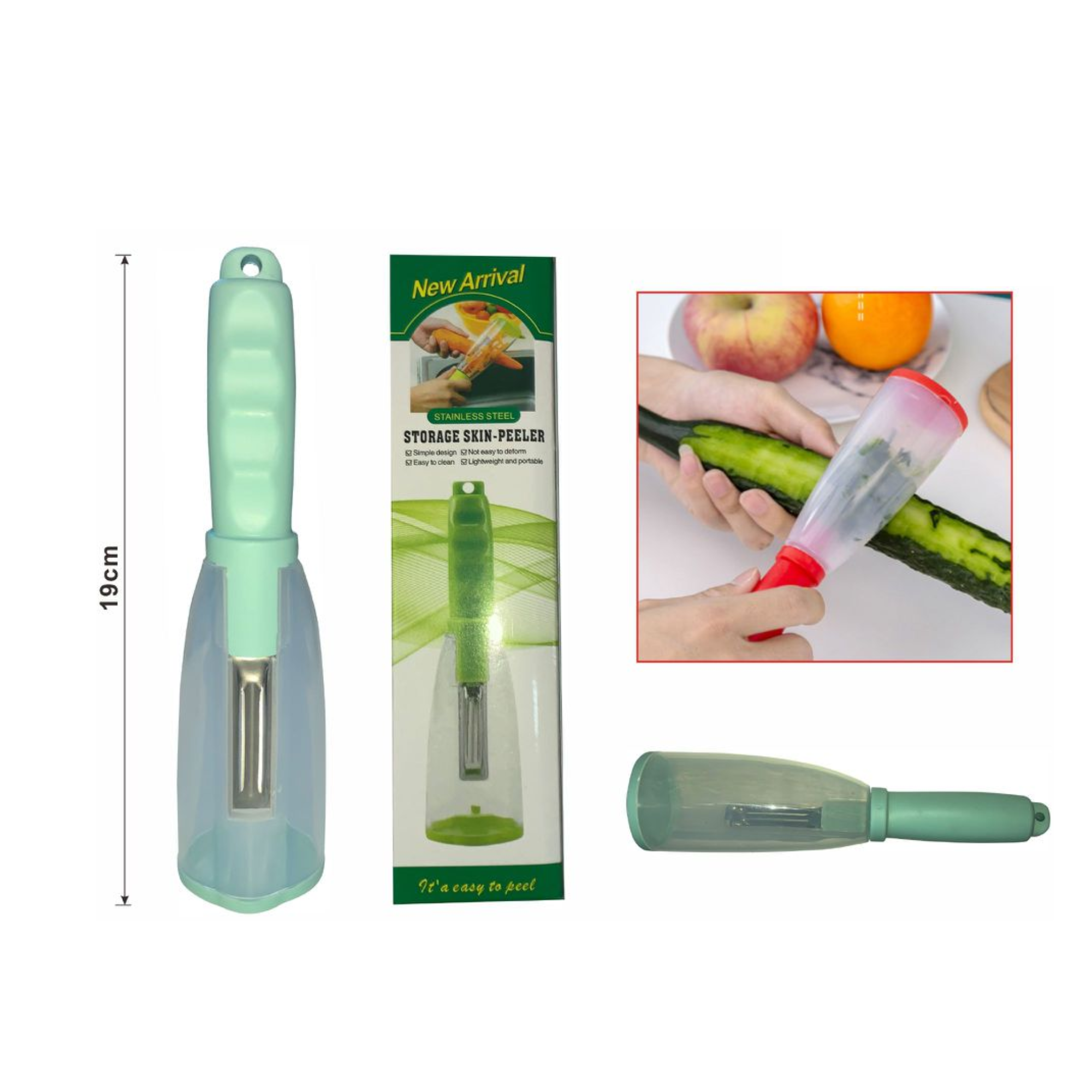 Pelador de Frutas y Verduras Q&X - Práctico y Seguro