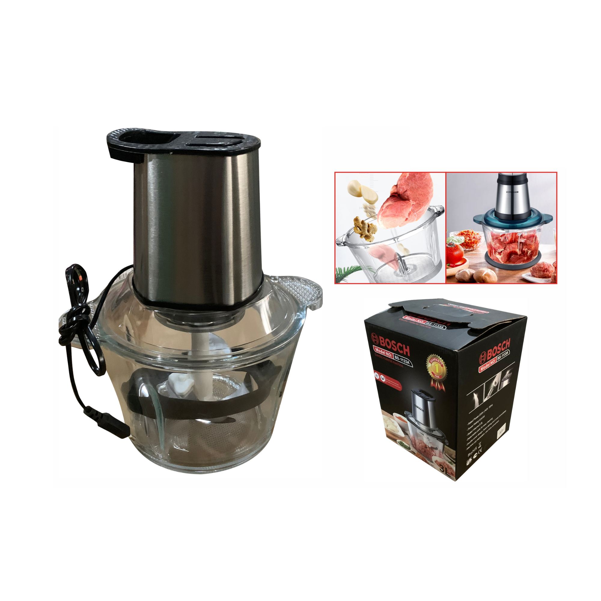 Procesador de Alimentos Bowl de Vidrio Reforzado