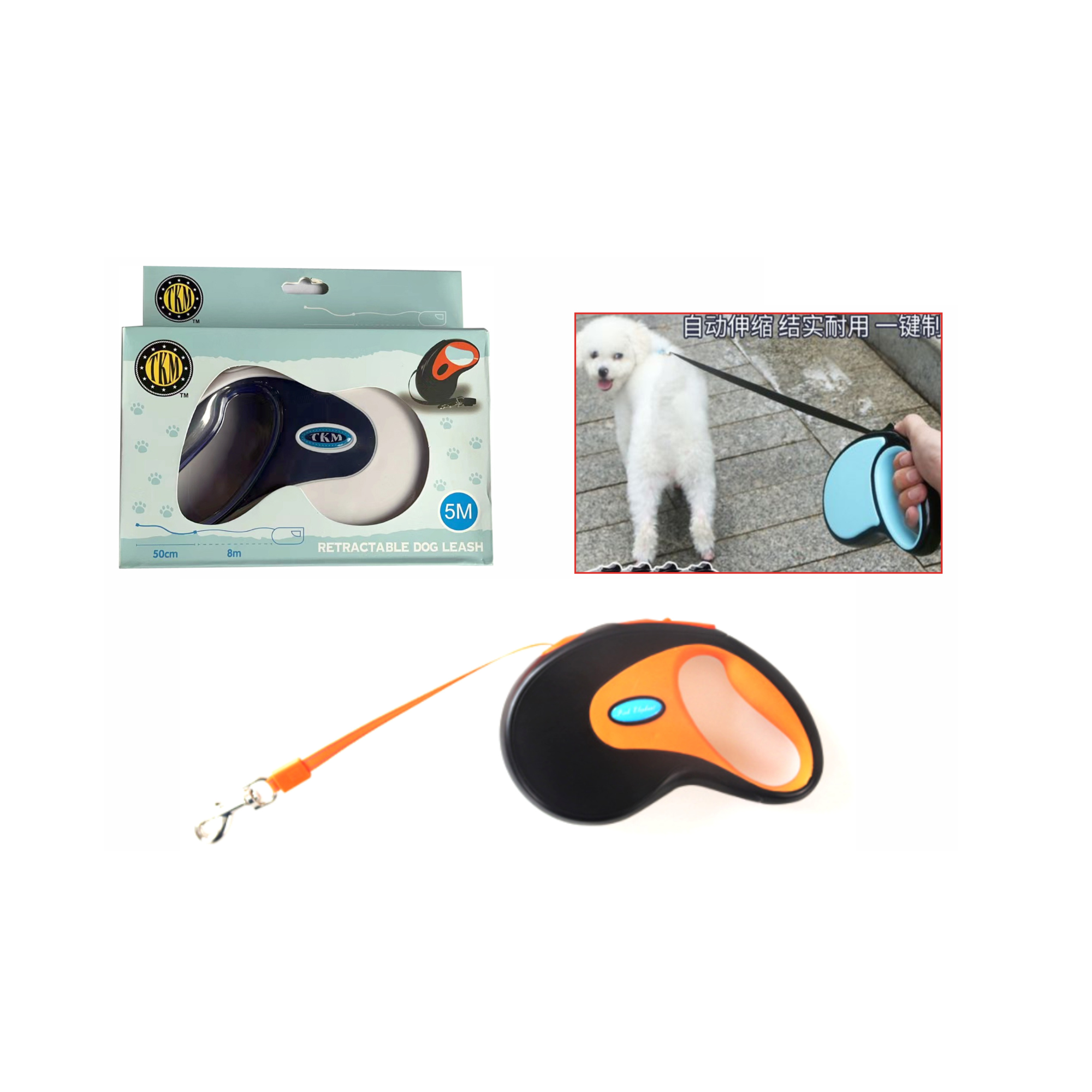 Correa Retráctil para Perros-5 Metros de Libertad y Control