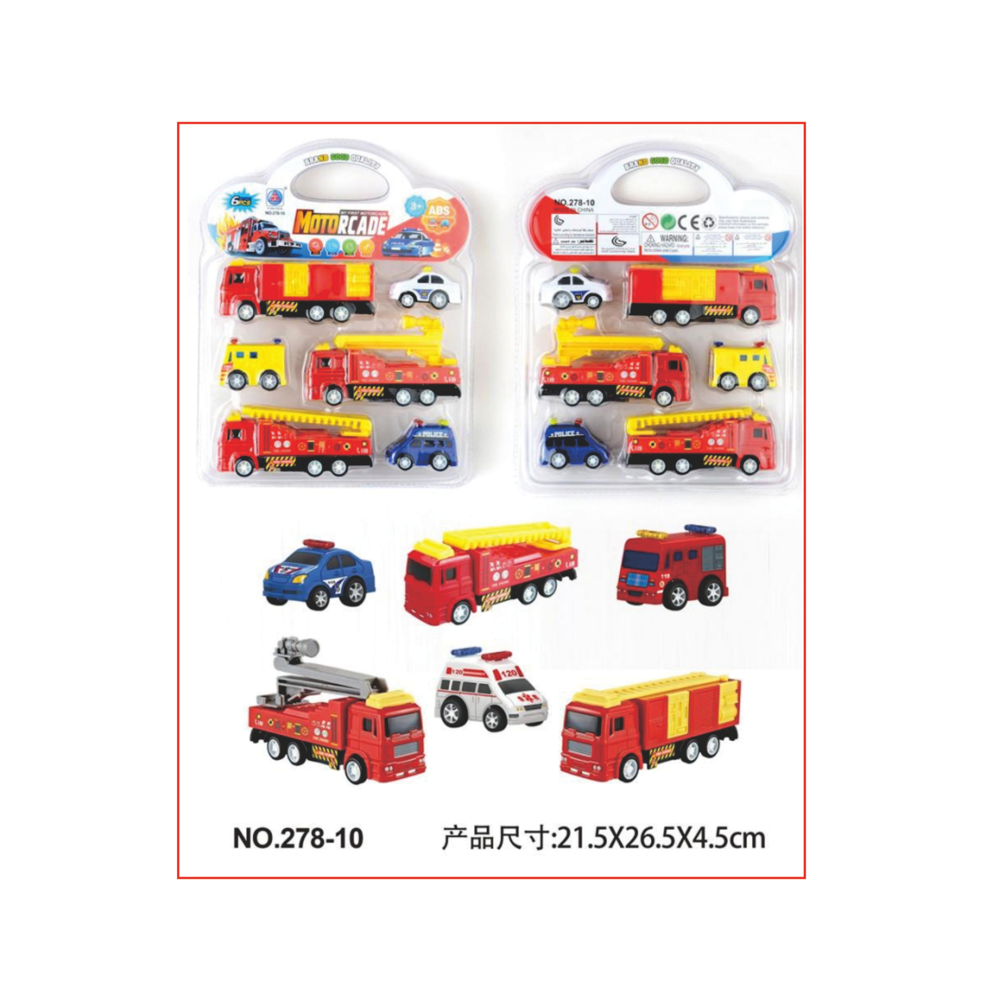 Set de Camiones de Bomberos con Retroceso