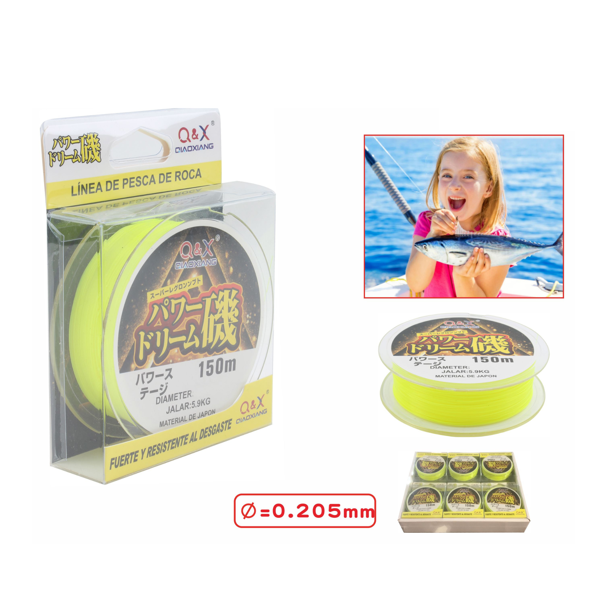 Línea de Pesca de Roca Q&X – 150 Metros
