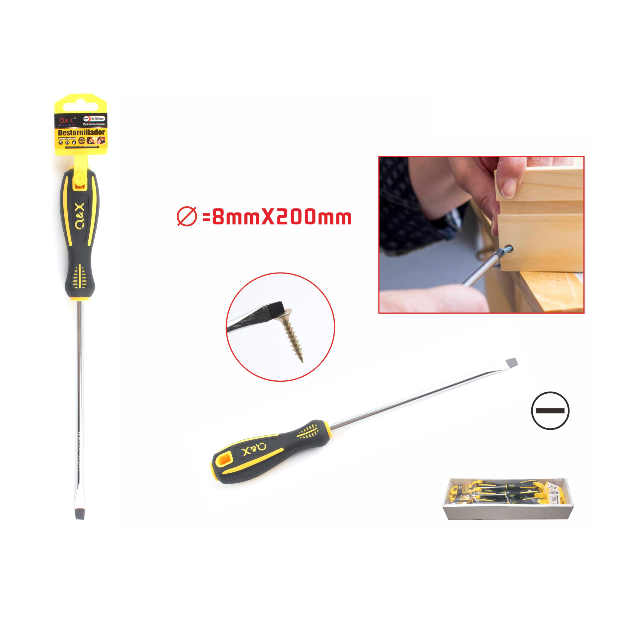 Destornillador Plano Profesional 8x200mm
