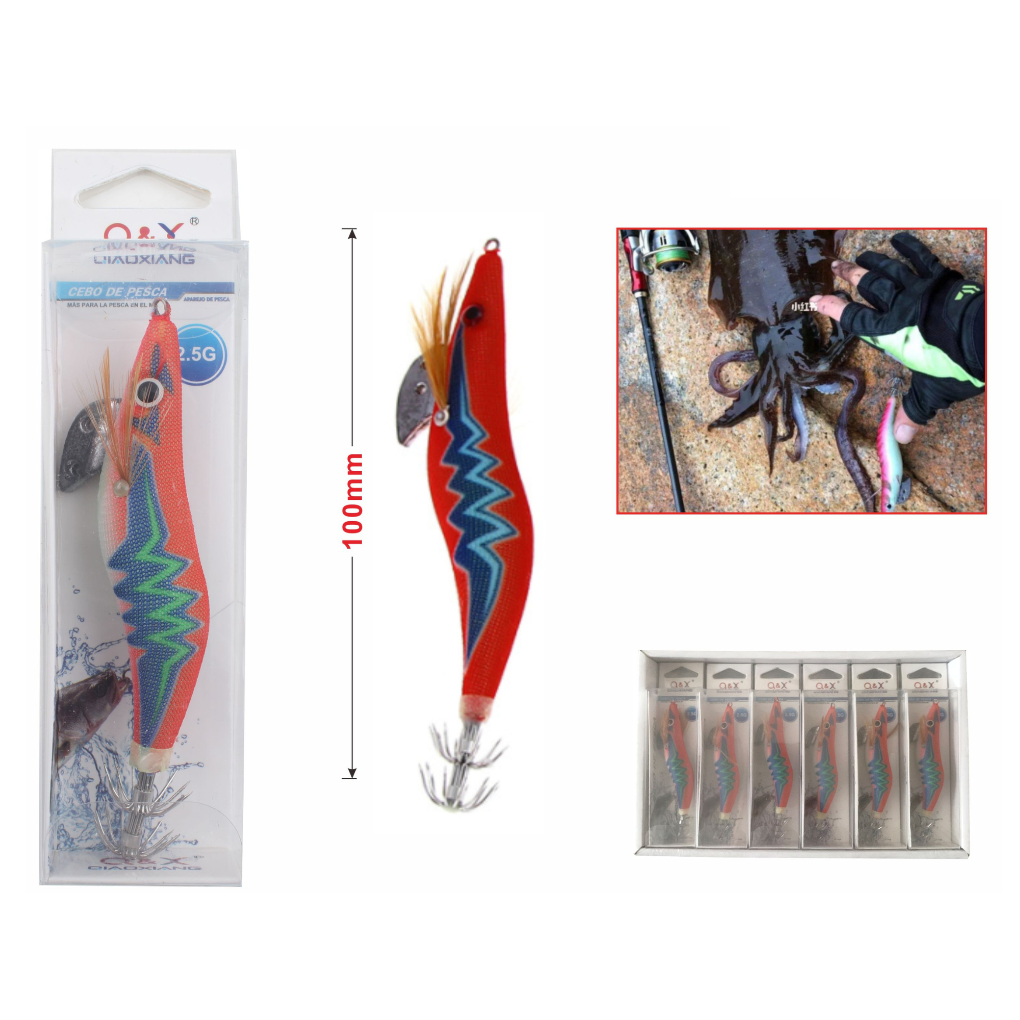 Señuelo de Pesca Tipo Camarón Luminoso – 2.5G – 100mm