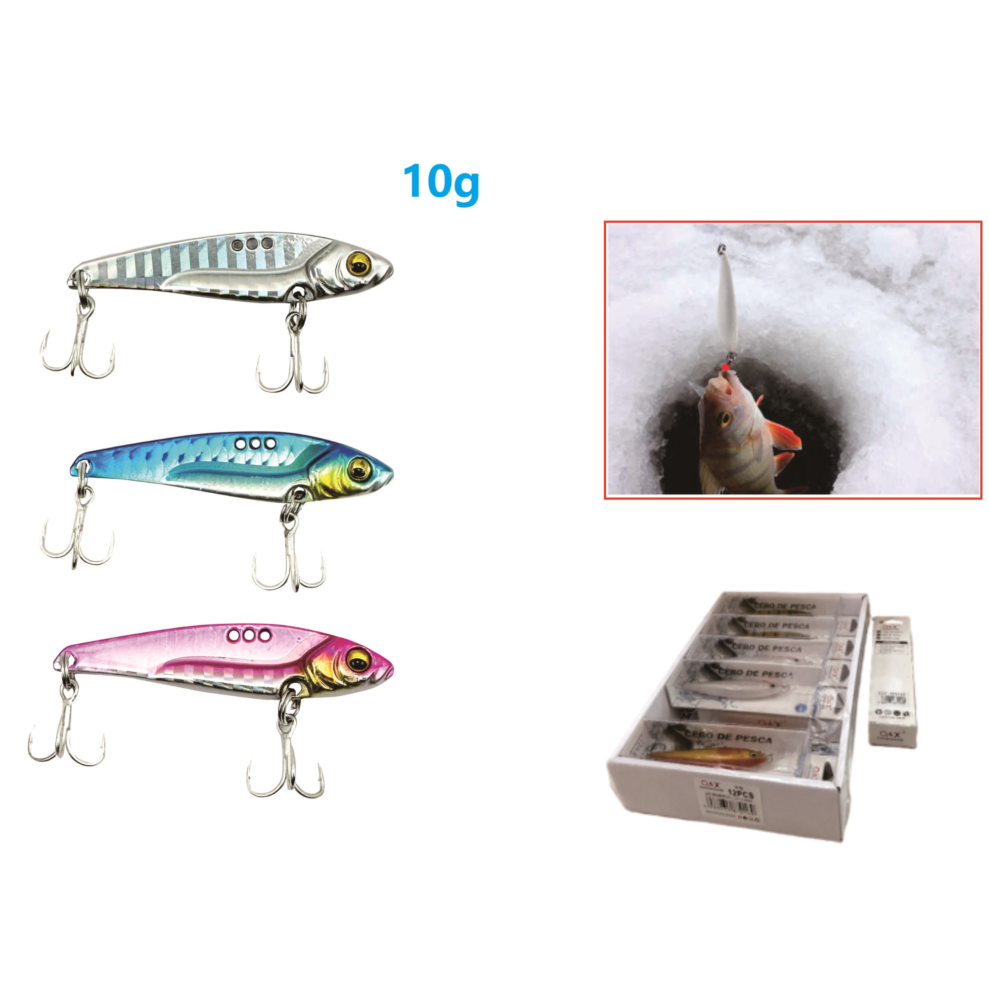 Señuelos de Pesca 10g - Pack de 3 unidades