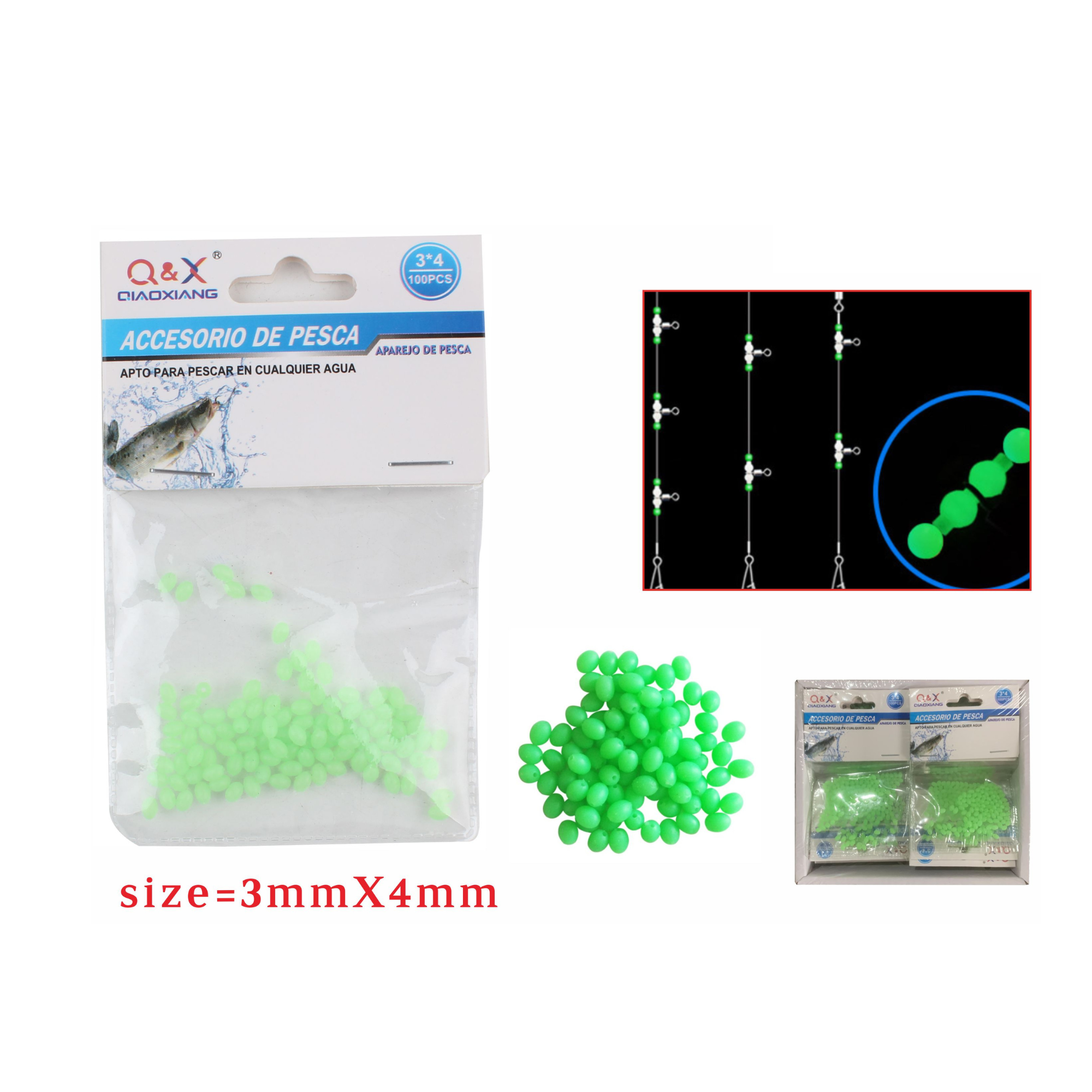 Perlas Luminosas para Aparejo de Pesca 100 U 