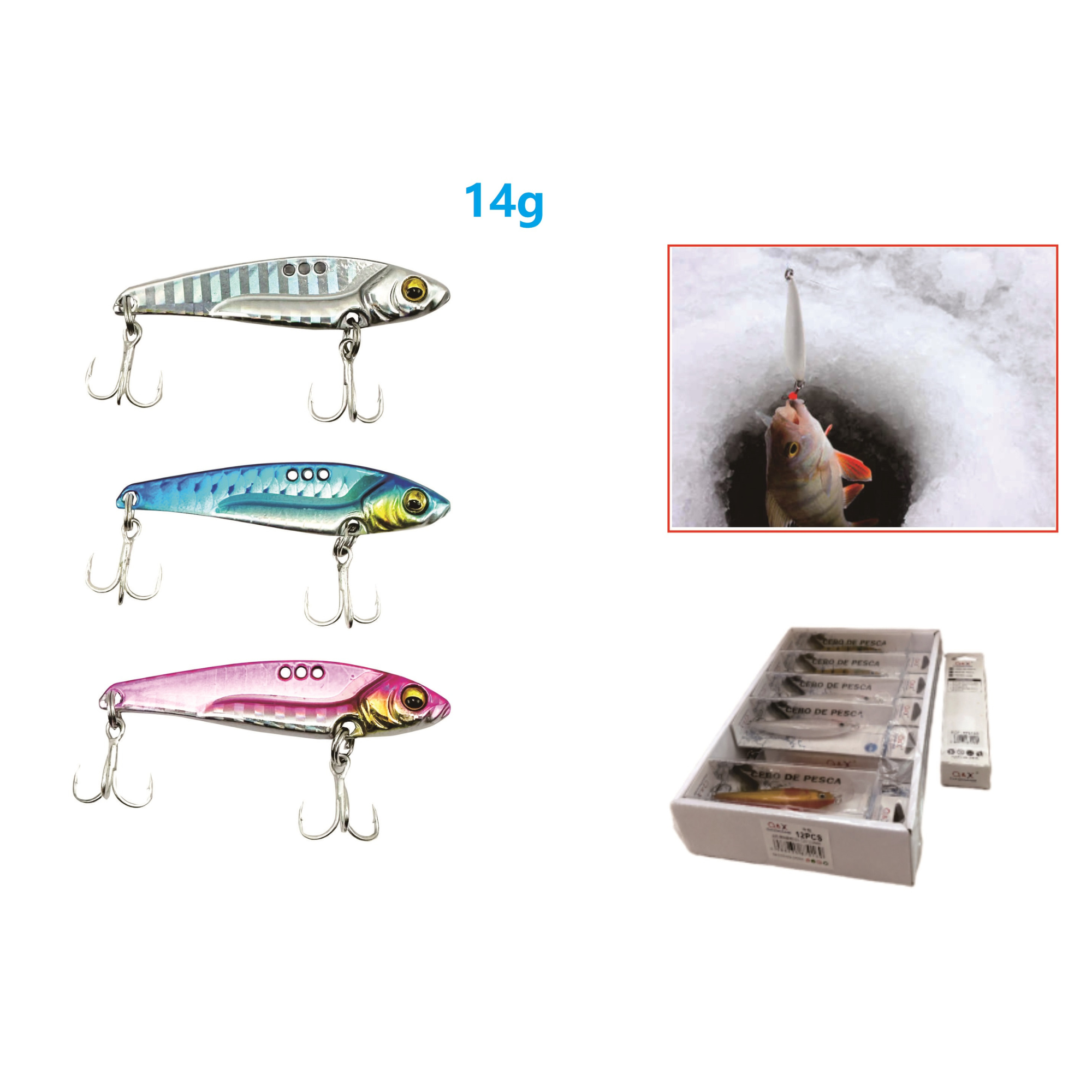 Señuelos de Pesca – Set de 3 Colores (14g)