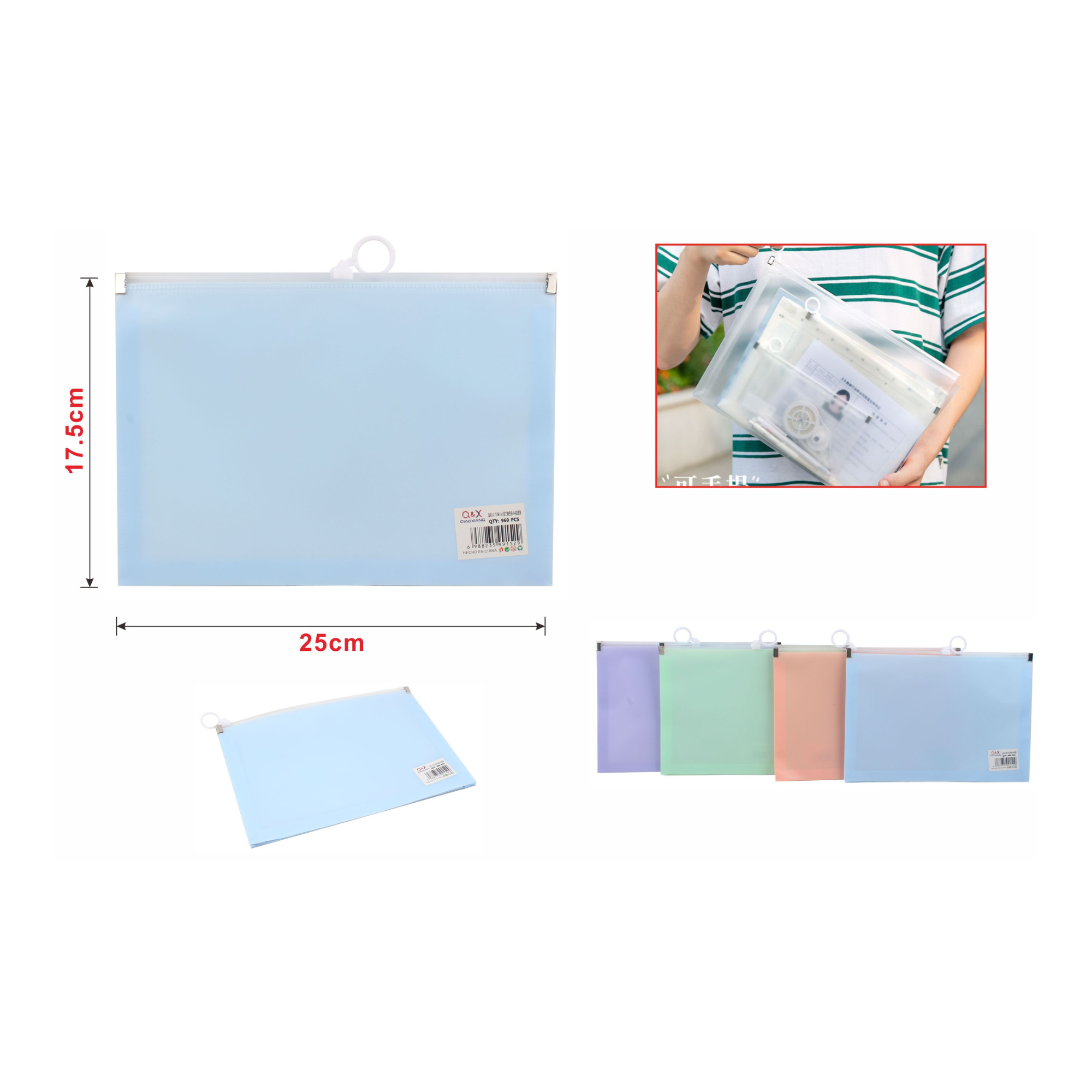 Estuche con Cierre Zipper Pastel A5 - Qiaoxiang