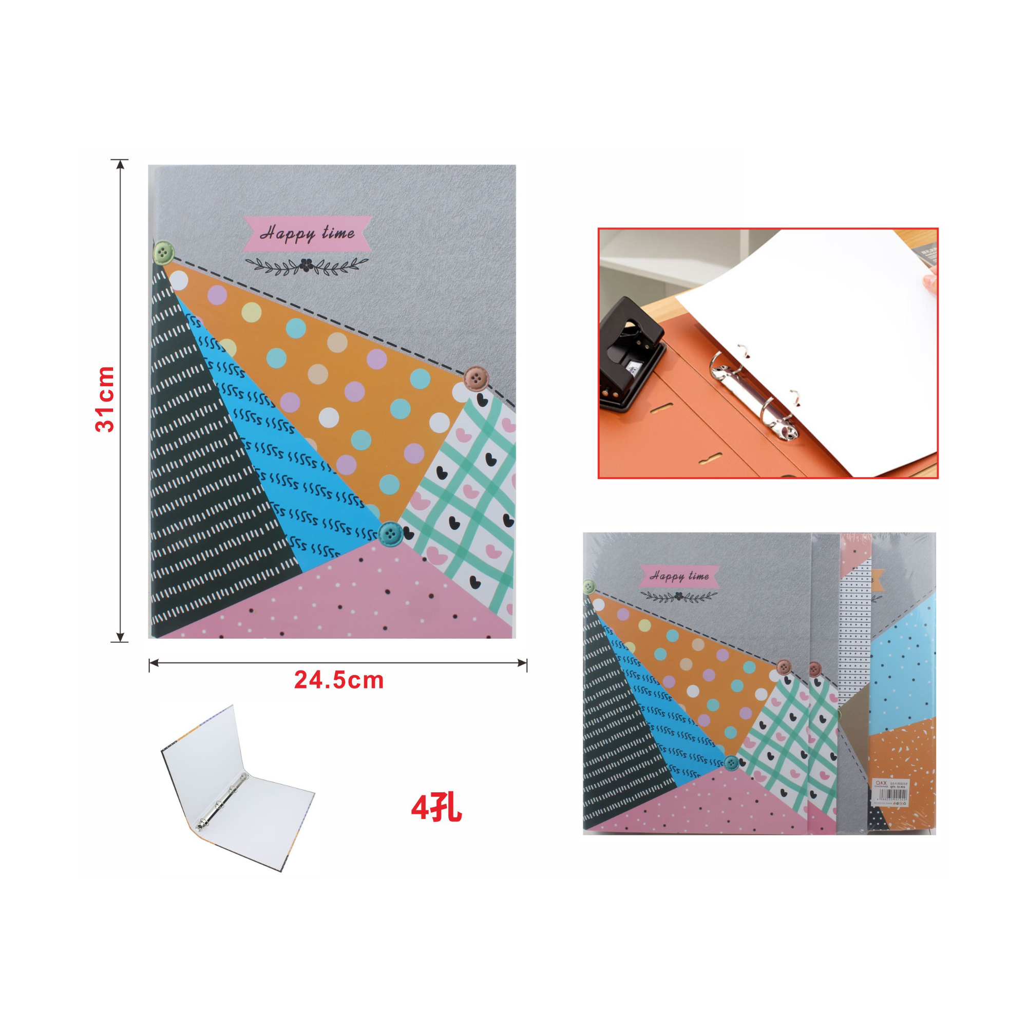 Carpeta 4 Anillos A18 Estampada – Q&X QIAOXIANG