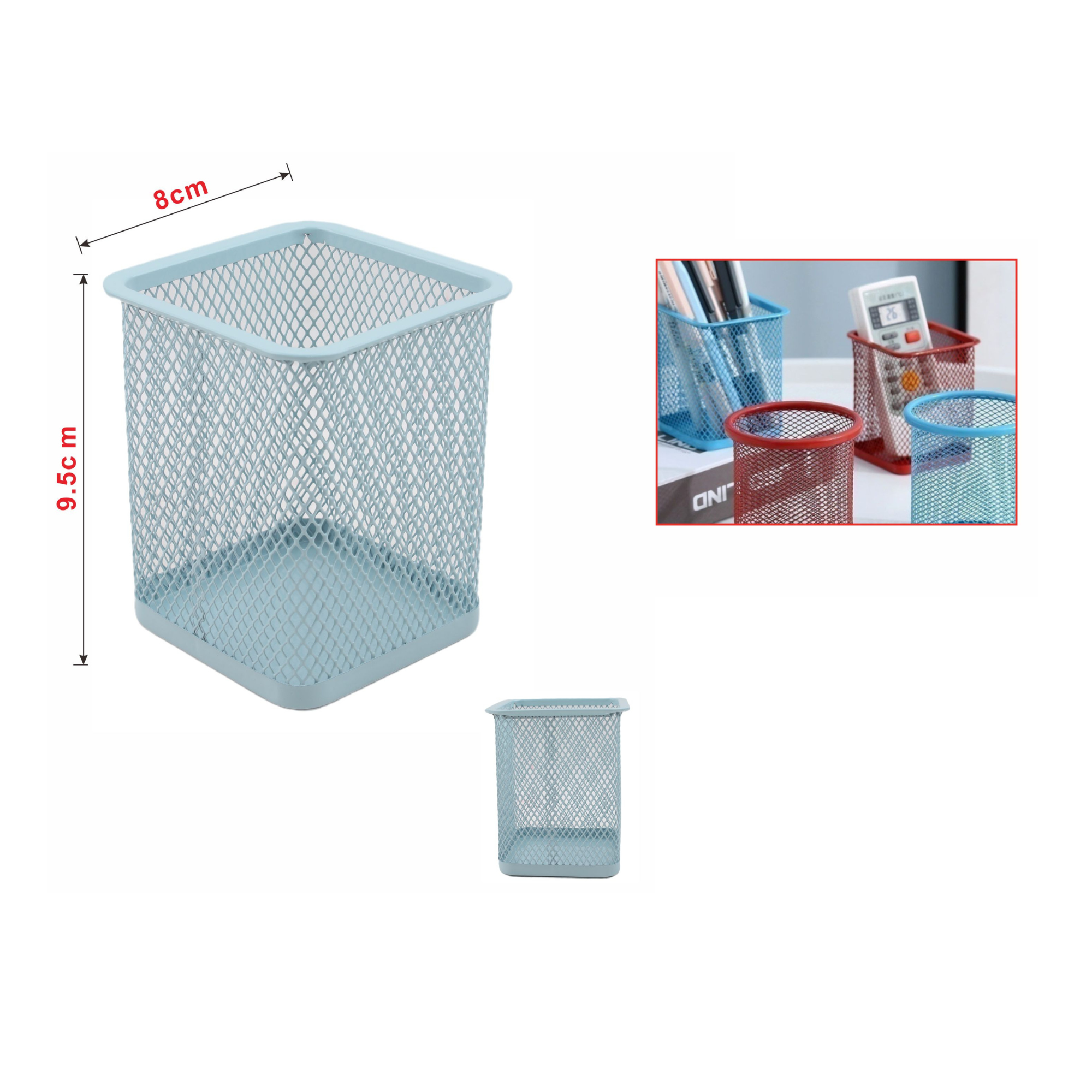 Portalápices Metálico – Cuadrado y Estilo Industrial