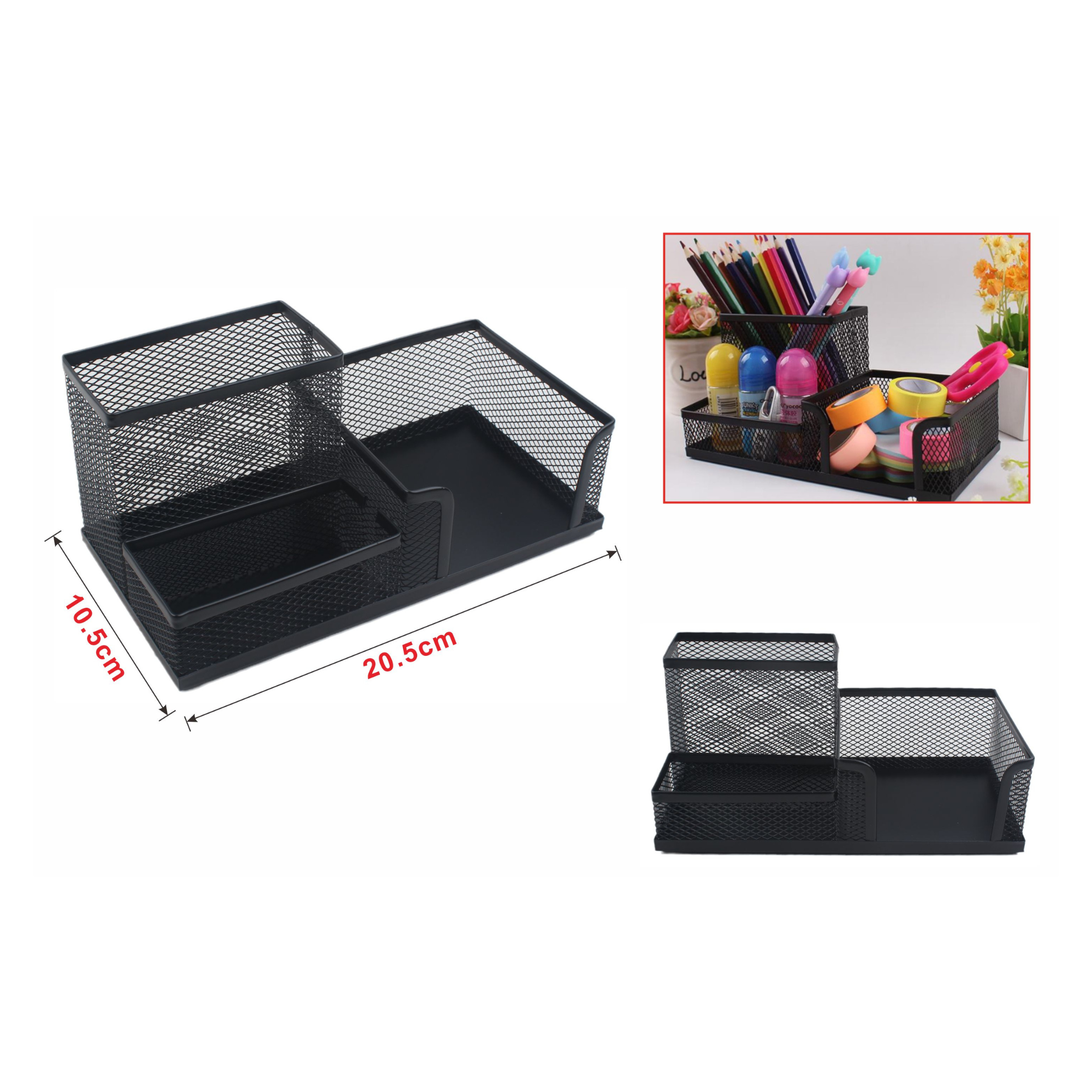 Organizador de Escritorio de Malla Metálica – 3 