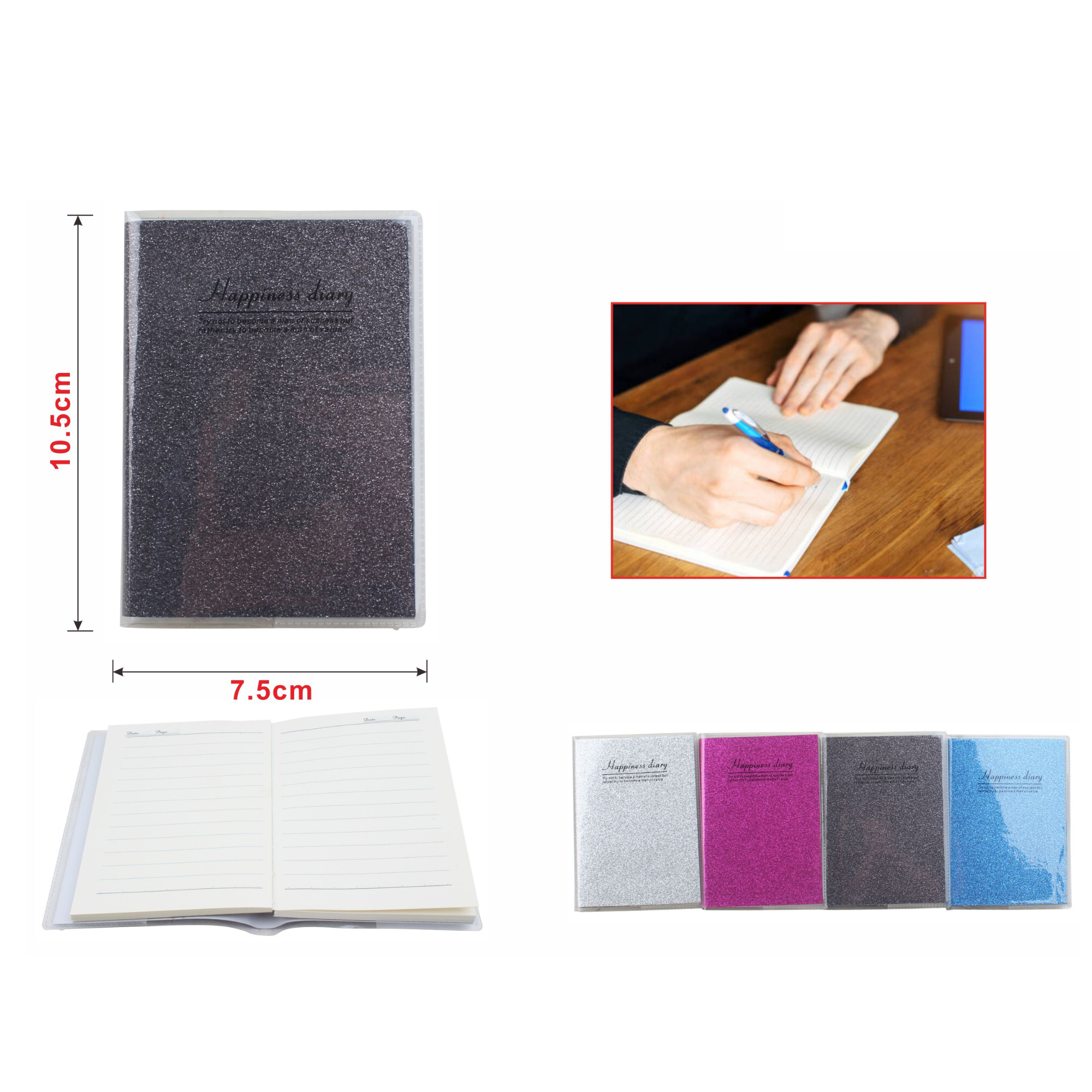 Mini Libreta con Glitter –(80 Hojas)