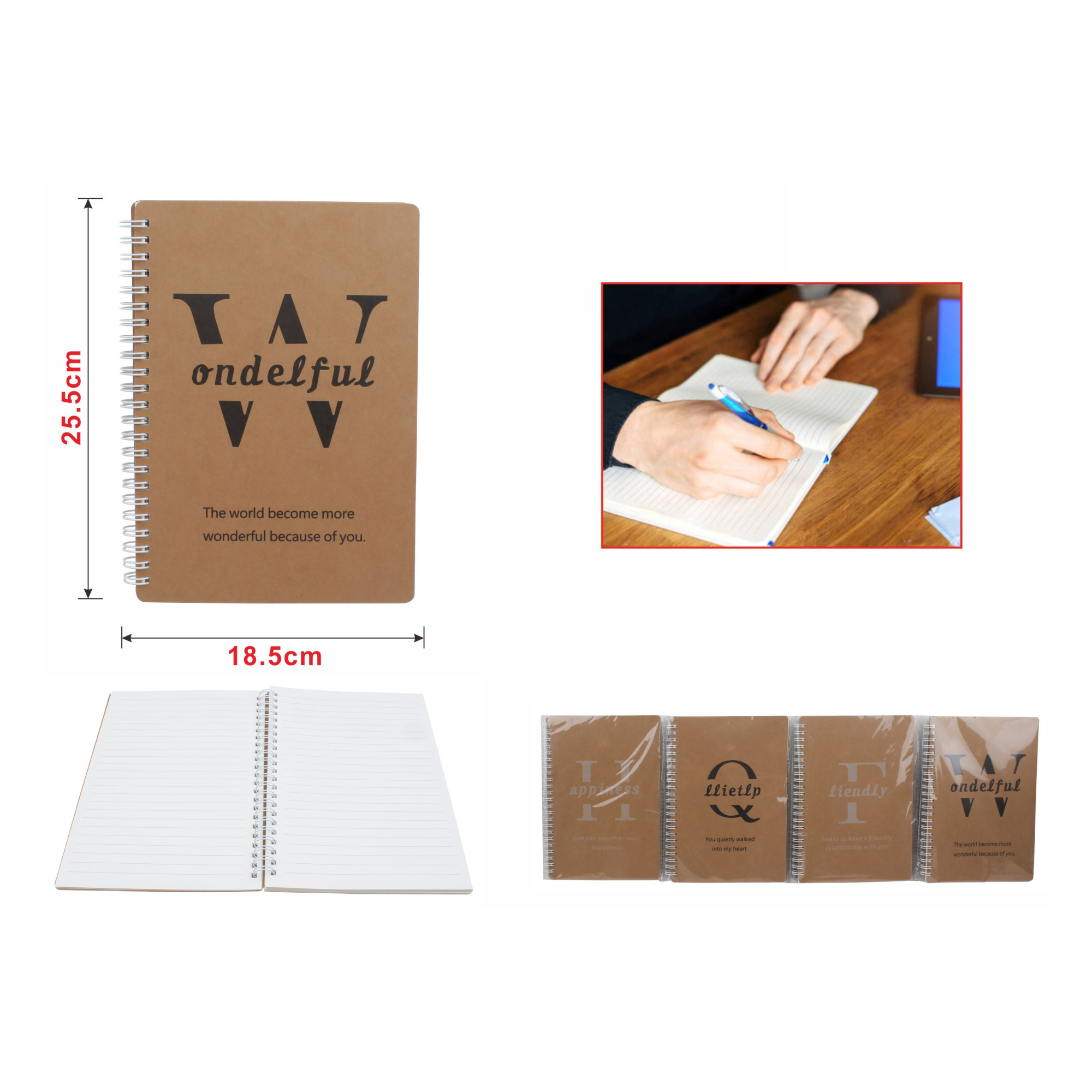 Cuaderno A5 con Espiral – 70 Hojas, Diseño Kraft Vintage