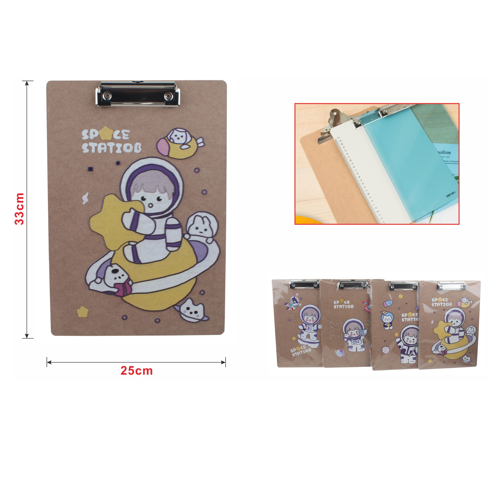 Portapapeles Tamaño Oficio – Diseño Infantil “Space Station”