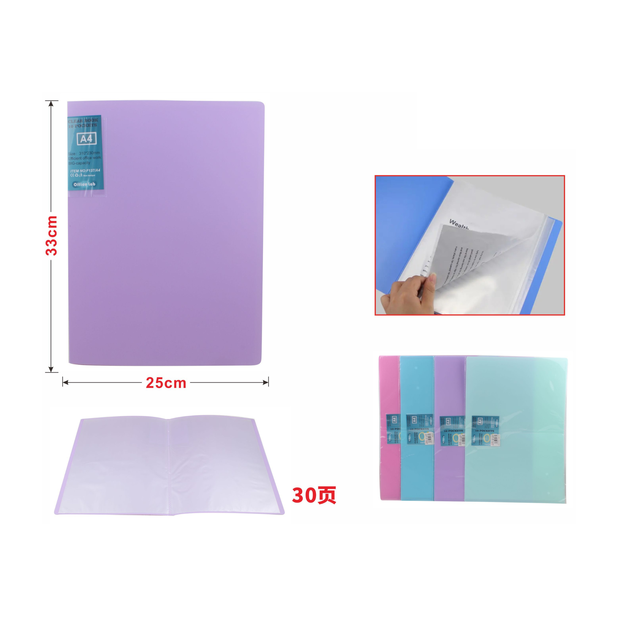 Carpeta Porta Documentos A4 de 30 Fundas