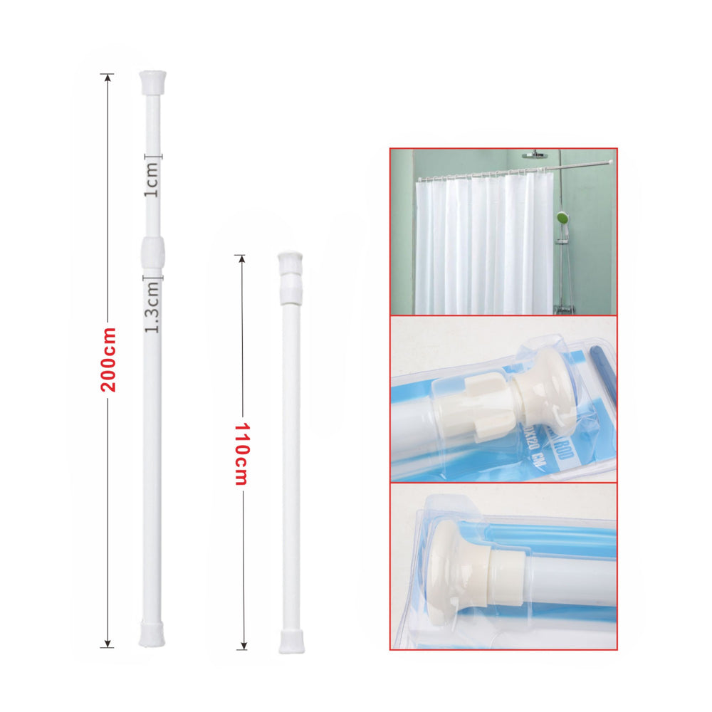 Barra de cortina de bano de aluminio con cabezal grande 110-200 (caja de succión) - Q&X