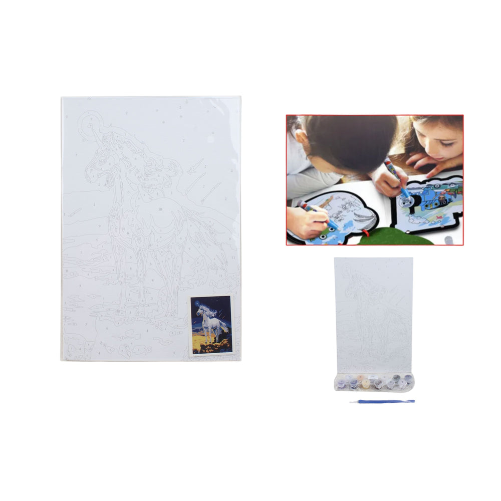 Tablero De Pintura Al ¨®leo Digital 20*30Cm Con Pincel Y Pintura. - Q&X