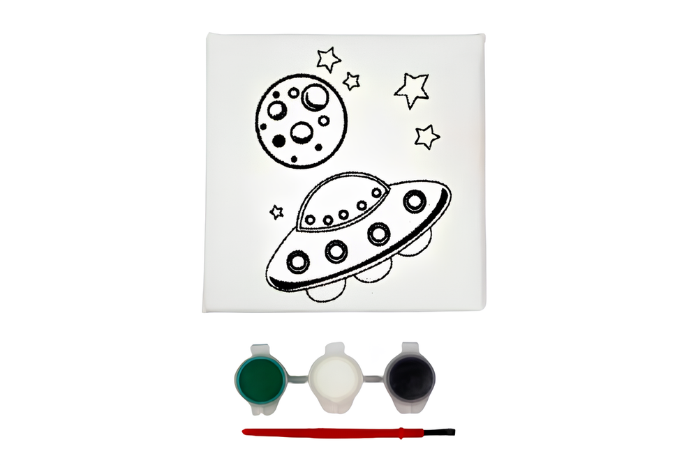 Bastidor de tela con dise?o 11x11cm y set de pintura - Q&X