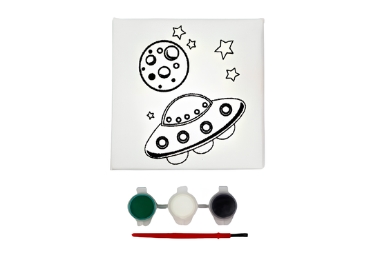 Bastidor de tela con dise?o 11x11cm y set de pintura - Q&X
