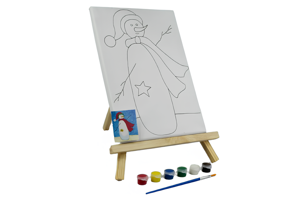 Atril y bastidor de tela con dise?o 20x30cm y set de pintura - Q&X