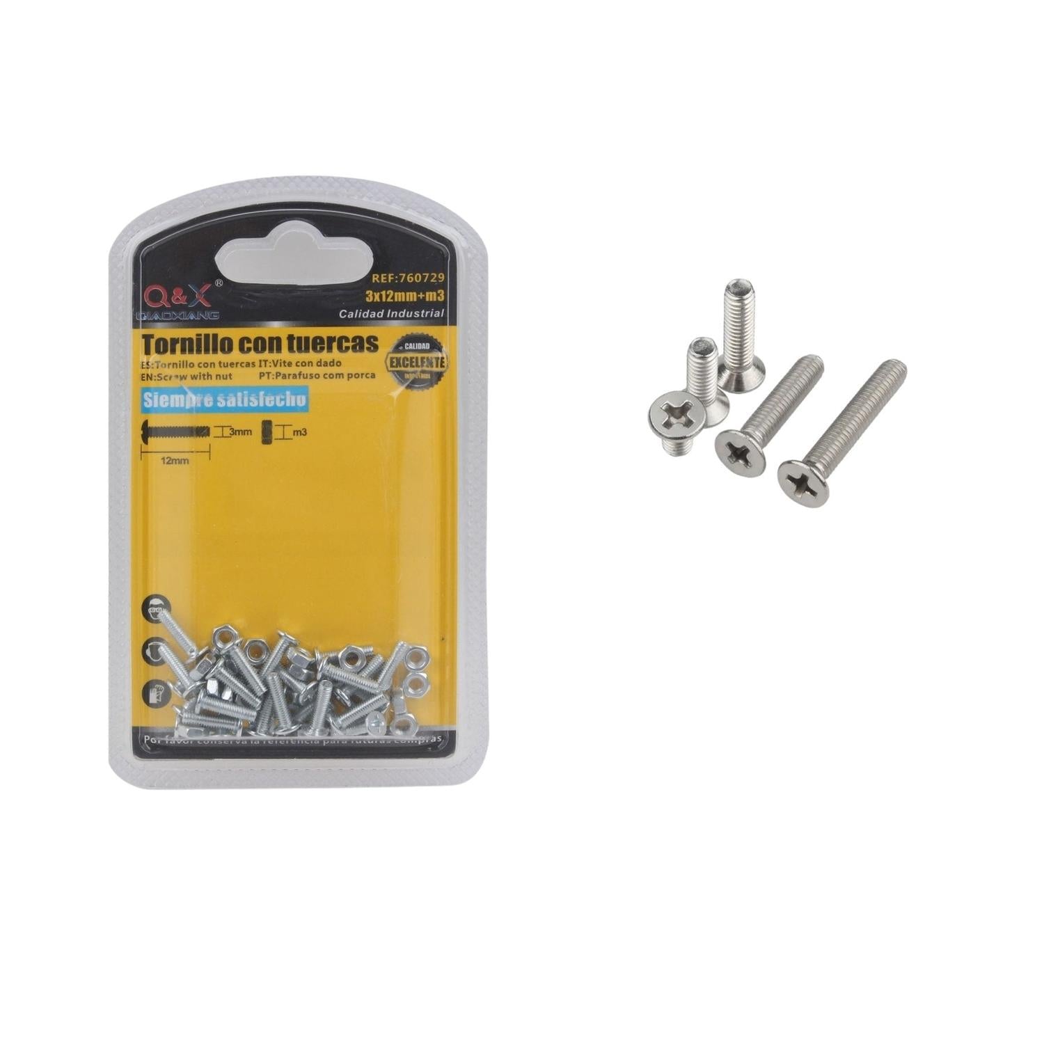 Perno Cruzado Con Tuerca 3*12+M3