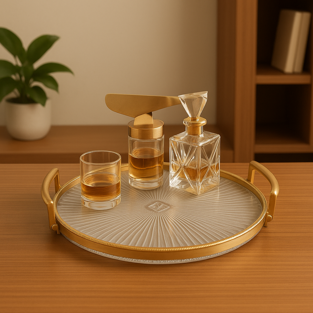 Bandeja Redondo Organizadora Desayuno Decorativo 31Cm