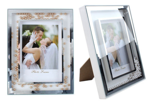 Marco Decorativo De Perlas Flotantes, 18 × 23 Cm