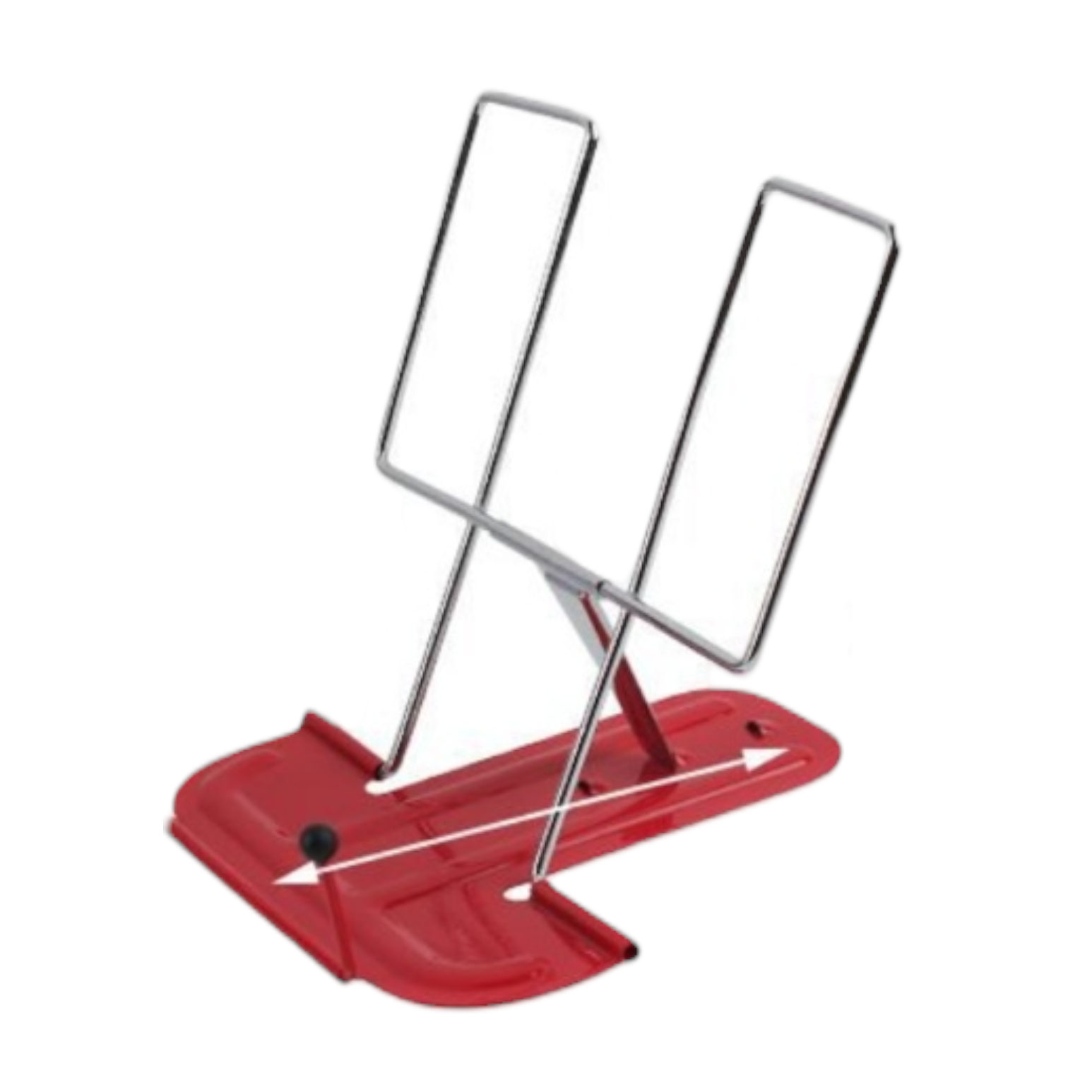 Soporte metálico para libros rojo