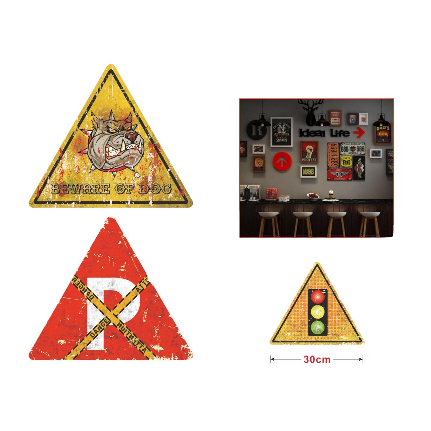 Cuadro de hojalata moderno triangular 30x30 cm