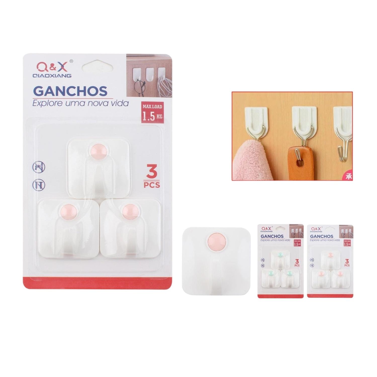 M-10975-N Gancho Adhesivo Pl¨¢stico Cuadrado Punto X3