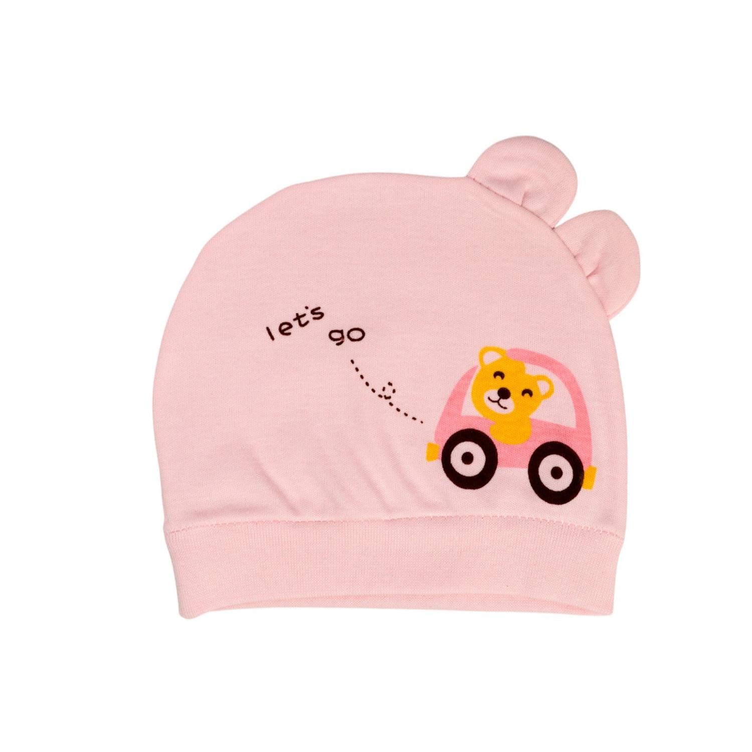 Gorro para Bebe Algodón diseño osito (1-3 meses)