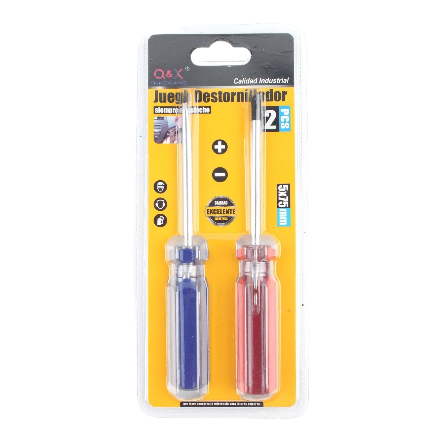 2 Destornilladores Con Mango De Cristal ¡°+-¡± 5*75