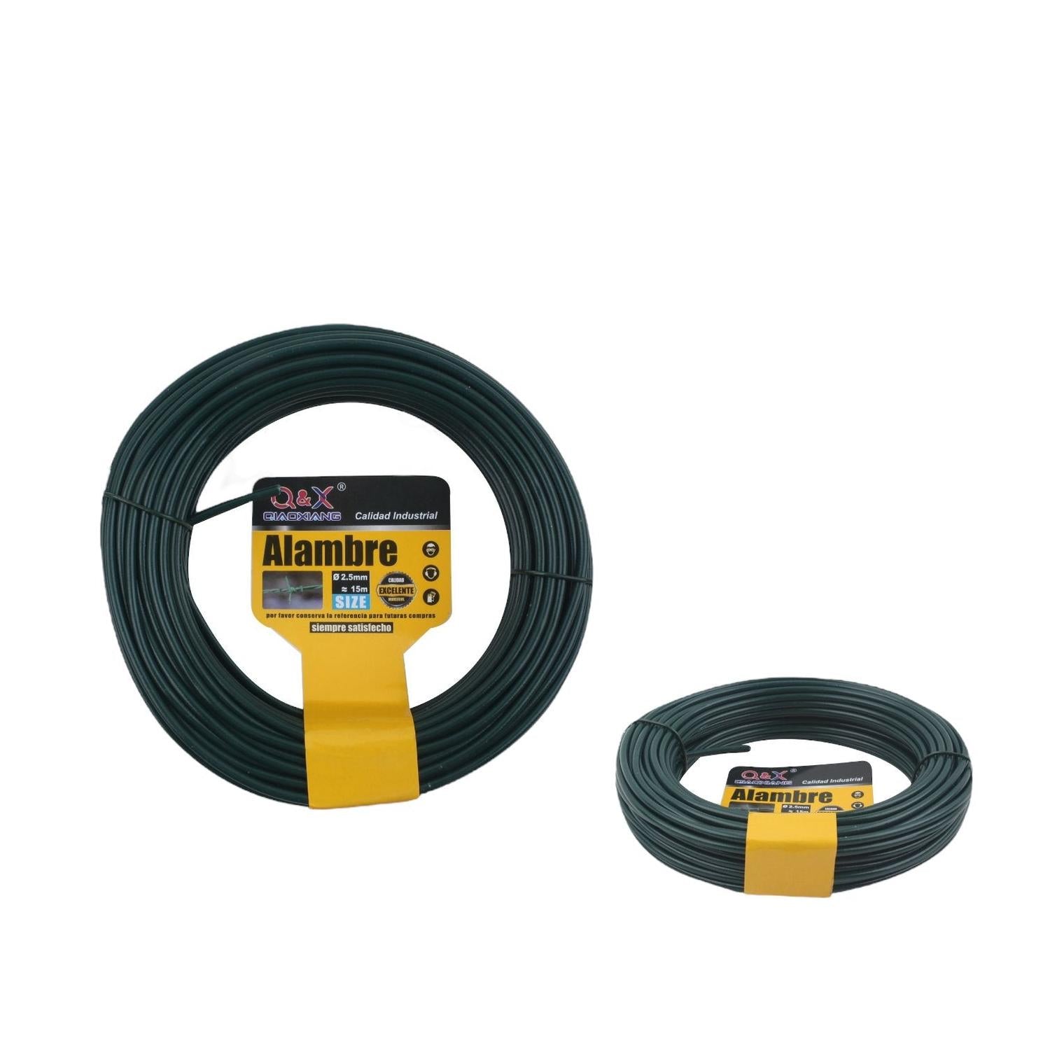 Alambre De Hierro Recubierto De Cuero Verde 2,5Mm*15M