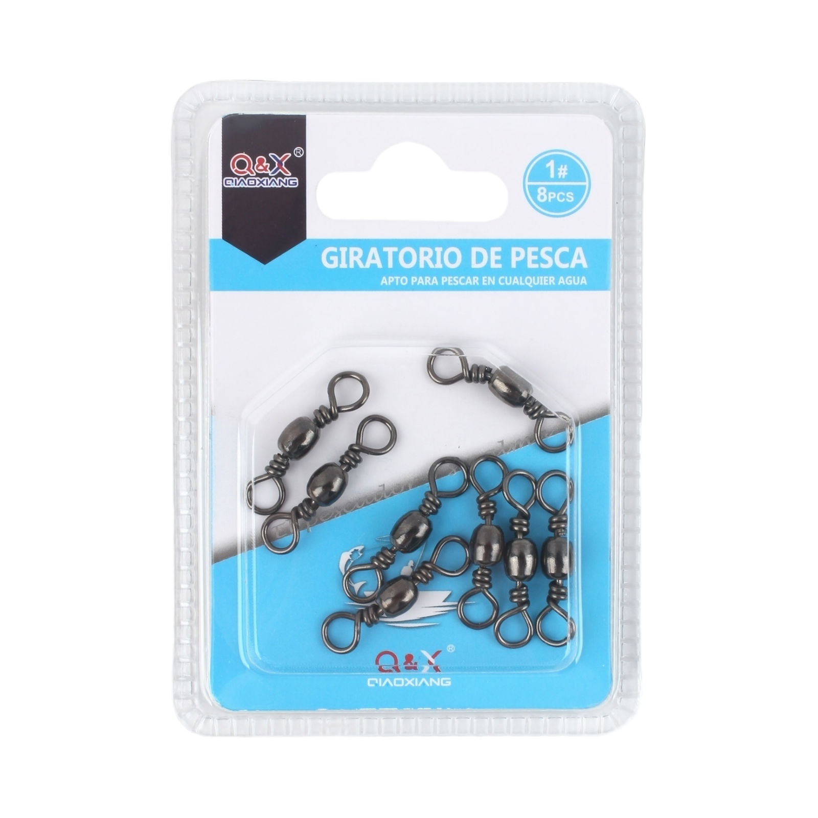 Set 8PCS Giratorio Negro 1 | Giratorio antitorsión con acabado negro mate.