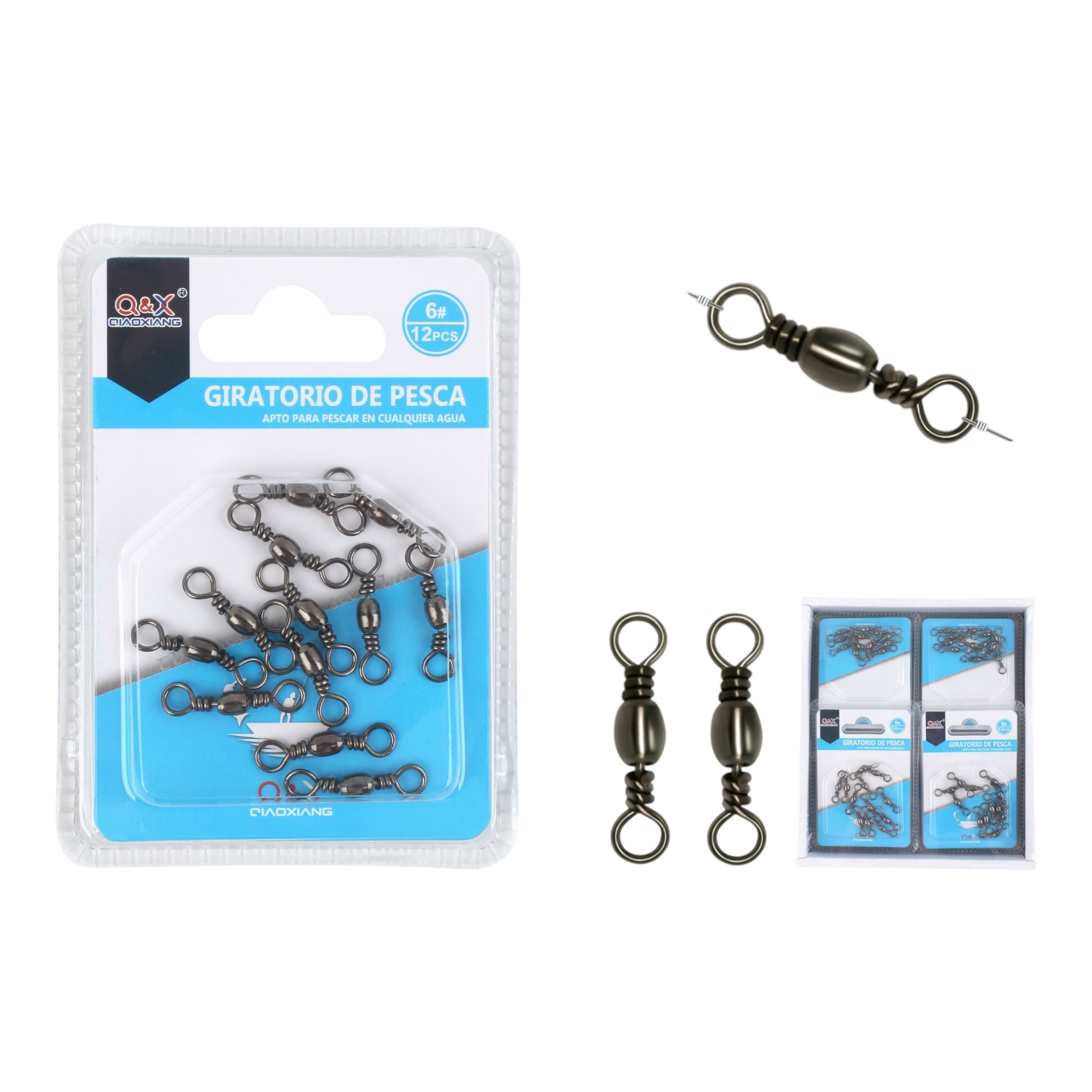 Set 12PCS Giratorio Negro 6 | Alta durabilidad y resistencia a la corrosión.