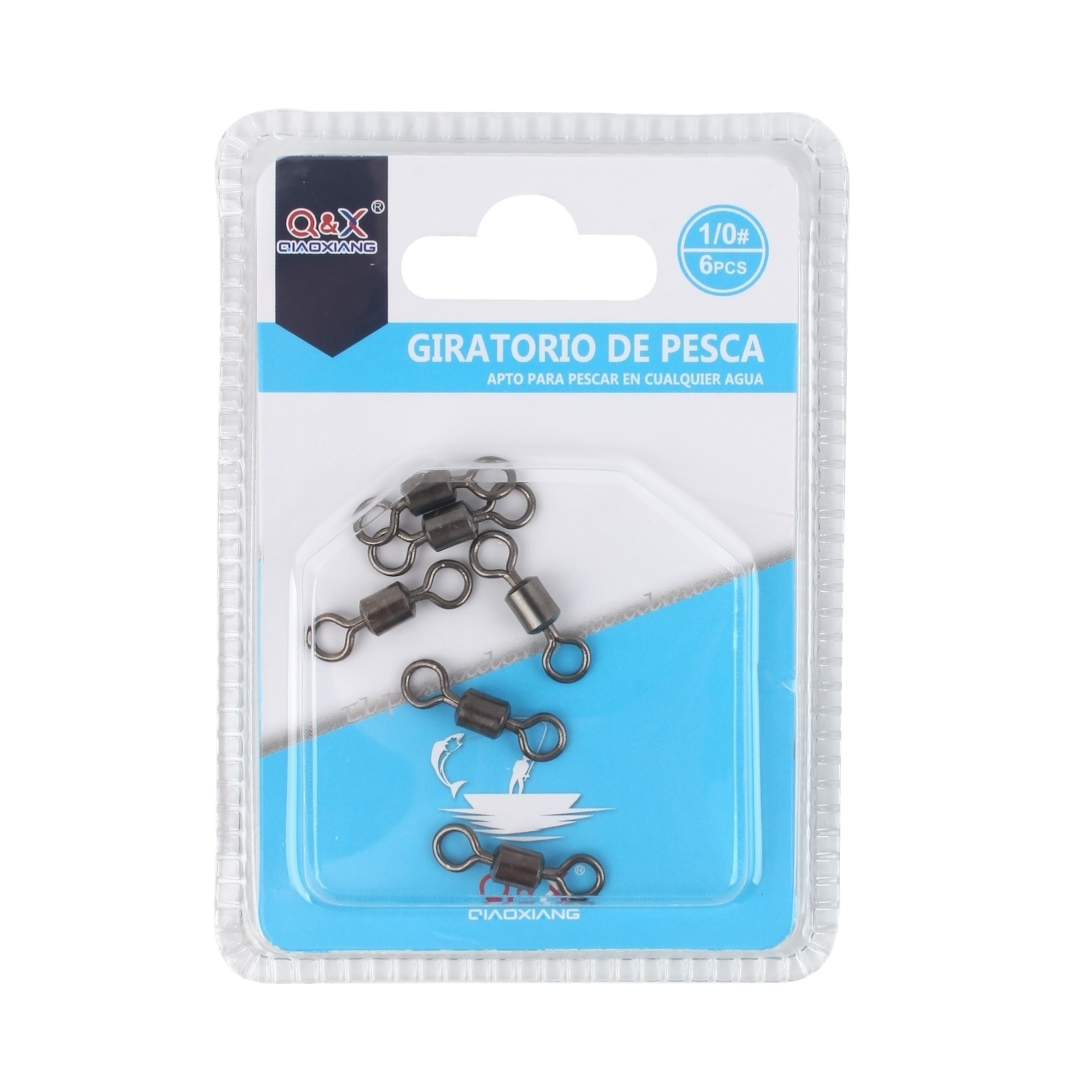 Set 6PCS Giratorio Americano 1/0 | Conector fuerte con anillo giratorio fluido.