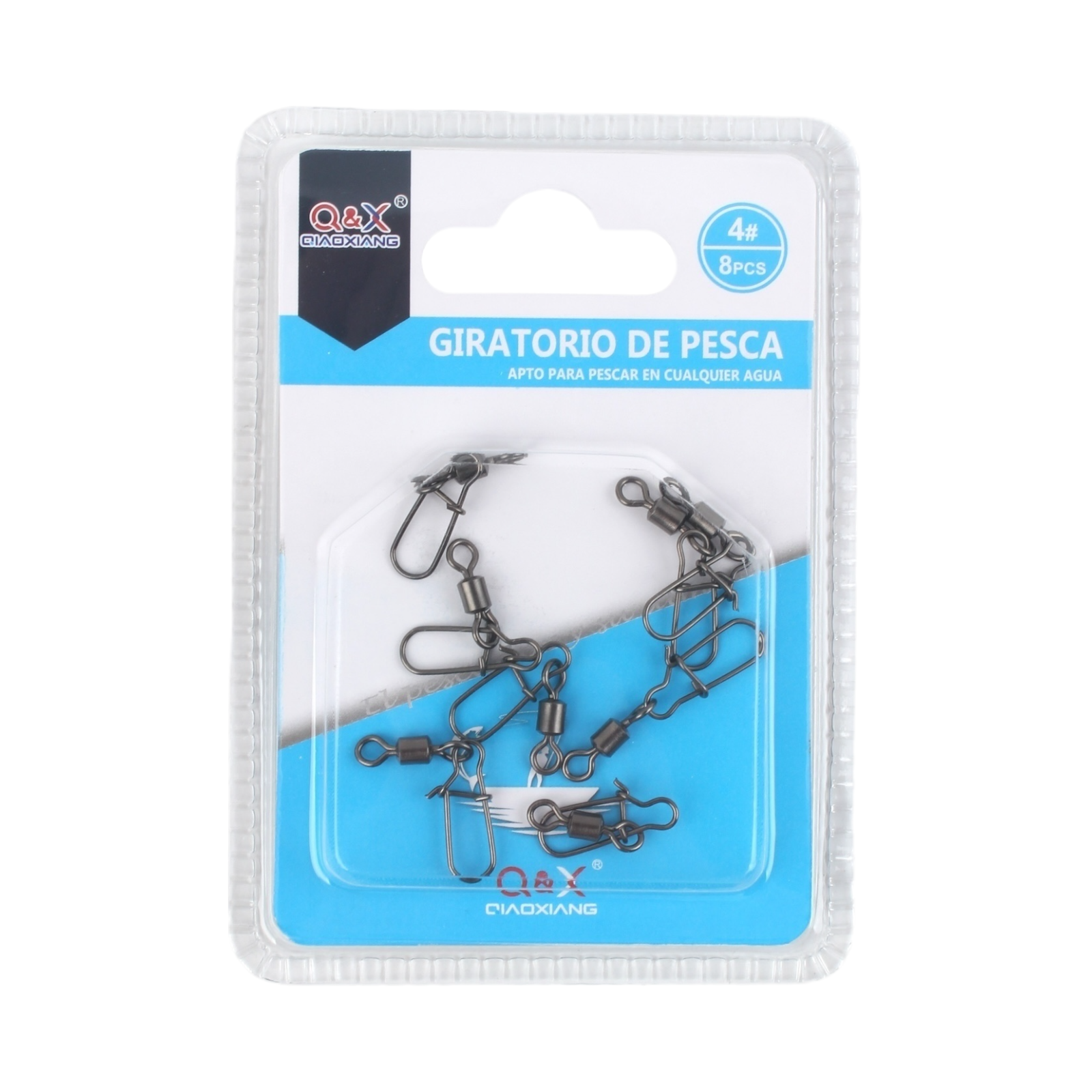 Set 8PCS Giratorio Americano con Broche Reforzado 4 | Perfecto para uso en agua dulce o salada.