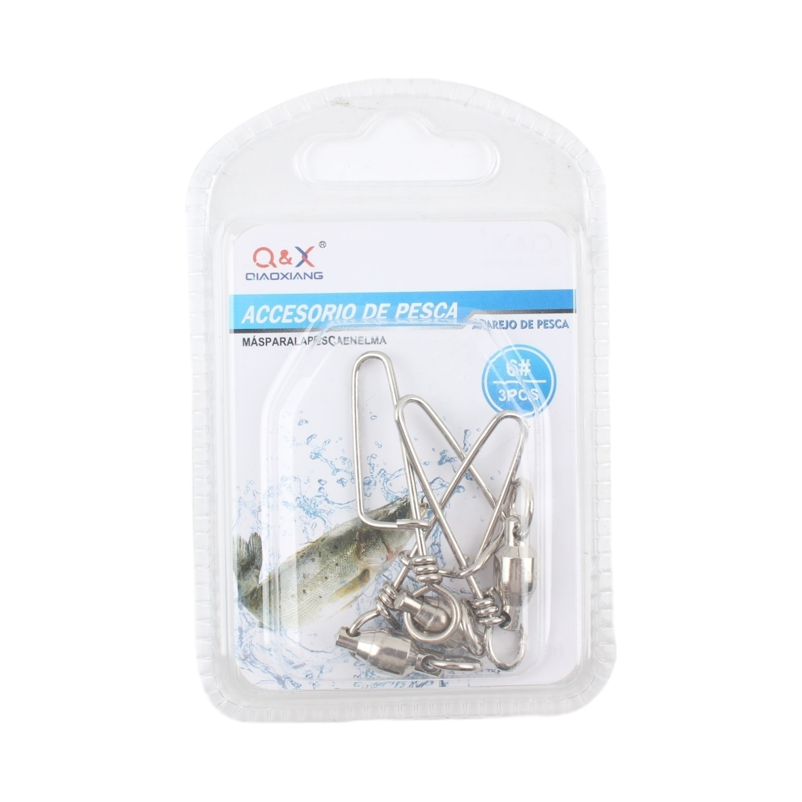 Giratorio con Rodamiento y Broche Tipo Zorro 6 3PCS | Rotación eficiente para pesca deportiva.