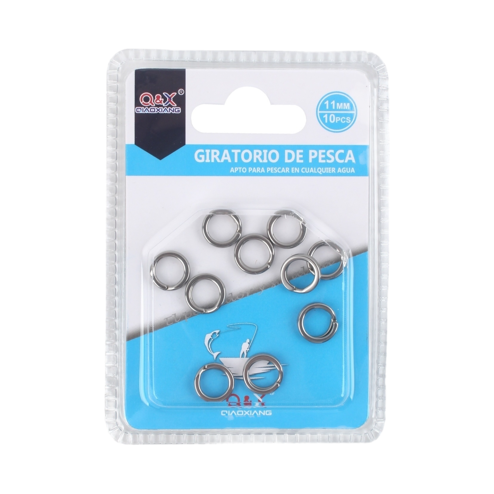 Anillo Doble Acero Inoxidable 11mm 10PCS | Ideal para pesca de gran tamaño.