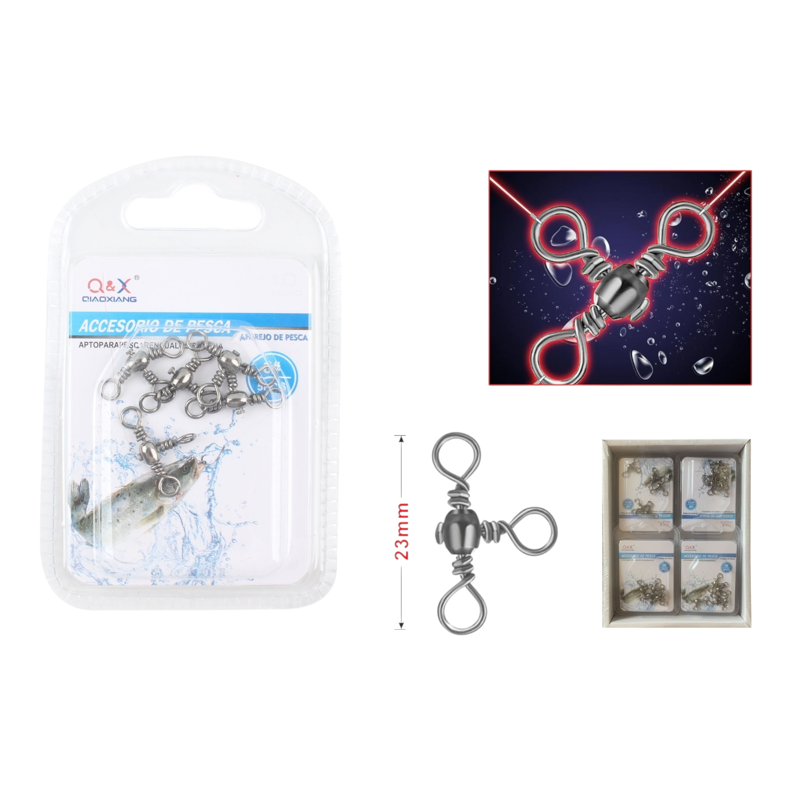 Giratorio Canal Negro 6 5PCS | Mejora el control del señuelo.