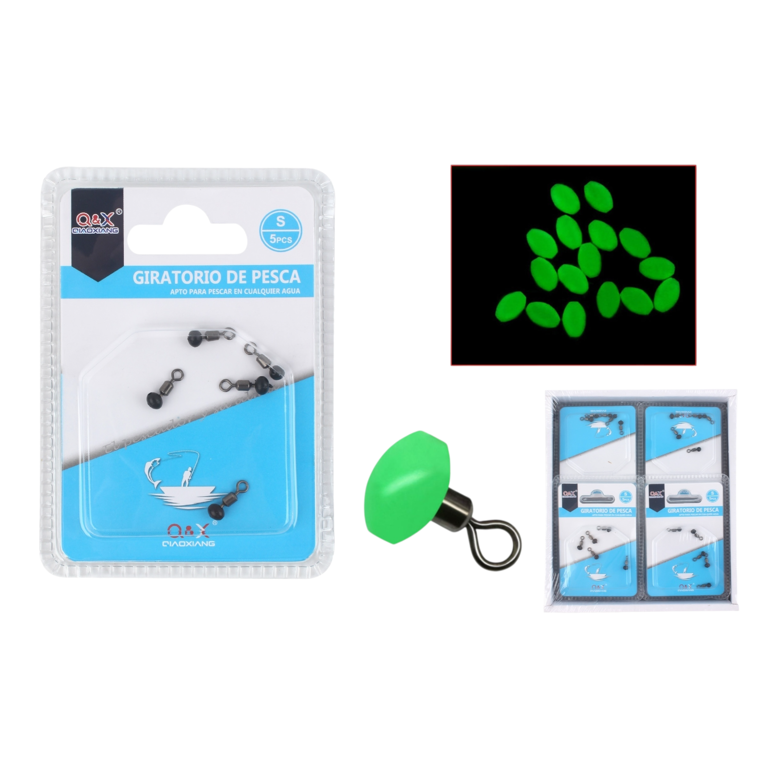 Bifurcador Marino Luminoso Pequeño 5PCS | Aumenta visibilidad nocturna, ideal para pesca en mar.