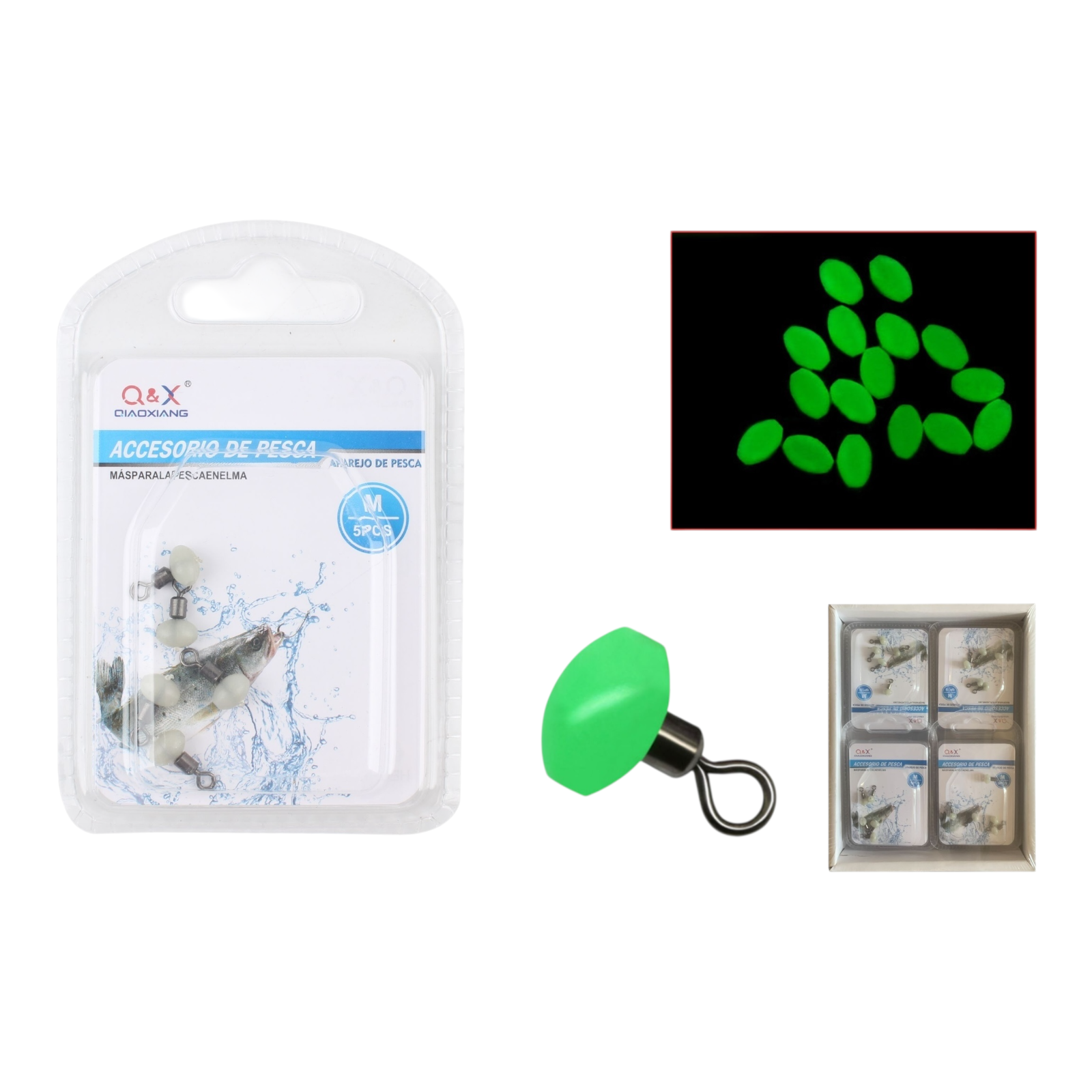 Bifurcador Marino Luminoso Mediano 5PCS | Emite brillo duradero para atraer peces.