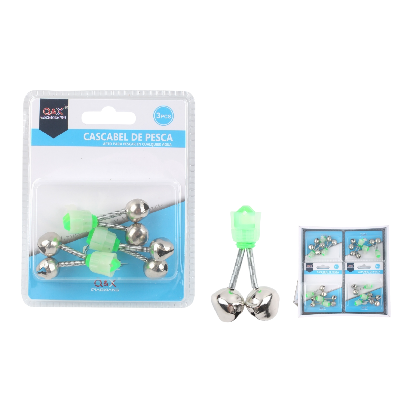 Tornillo Doble con Doble Campana 3PCS | Alarma sonora para pesca nocturna.