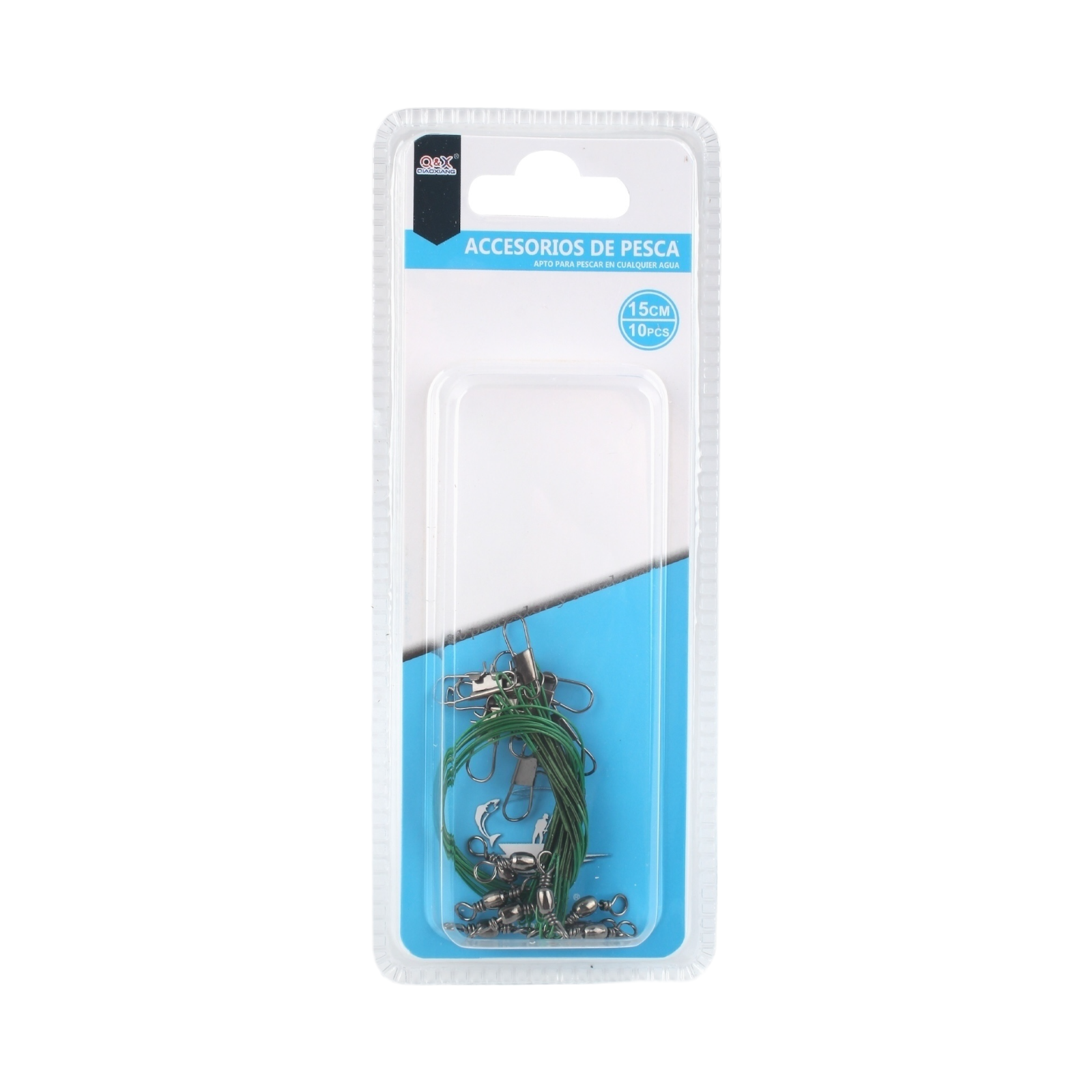 Cable de Acero Verde 15cm 10PCS | Resistente a mordidas, ideal para depredadores.