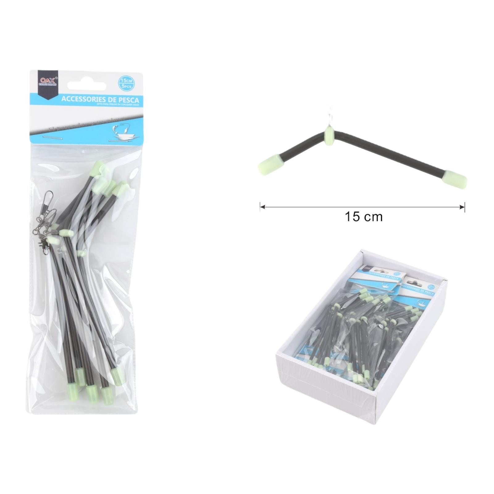 Balanza Curvada Marina con Luz 15cm 5PCS | Material luminoso de larga duración.